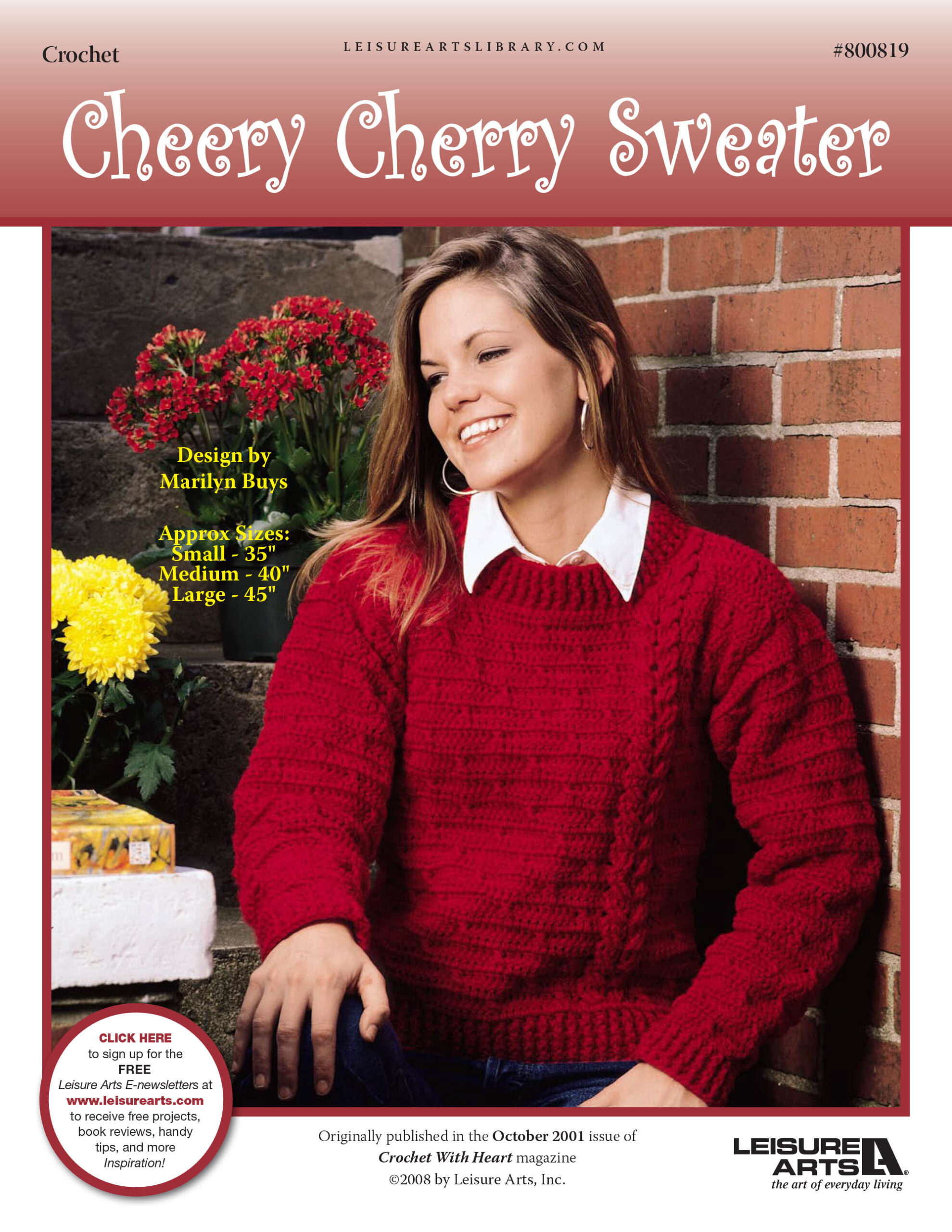 Leisure Arts Cheery Cherry Sweater Crochet ePattern