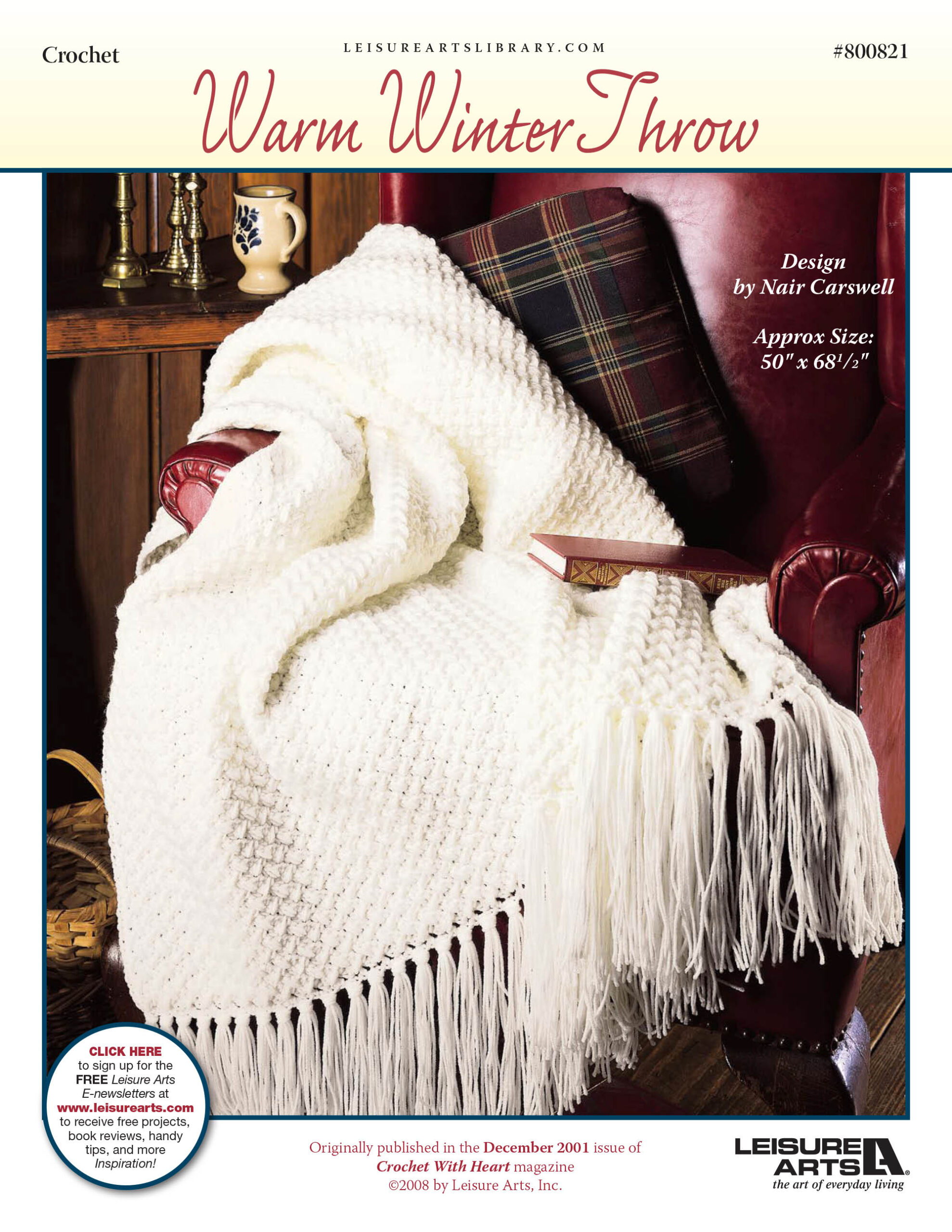 Leisure Arts Warm Winter Throw Crochet ePattern