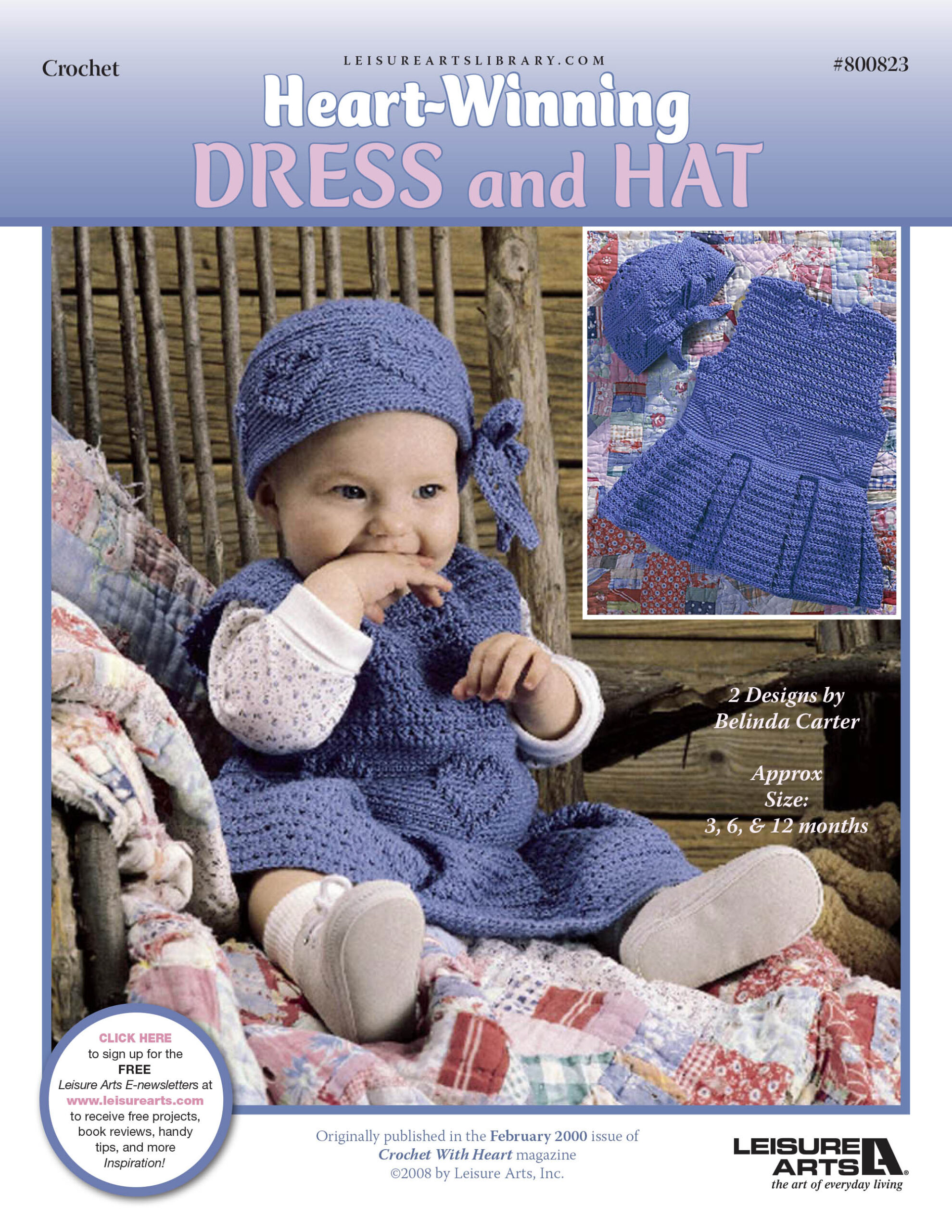 Leisure Arts Heart Winning Dress Hat Crochet ePattern