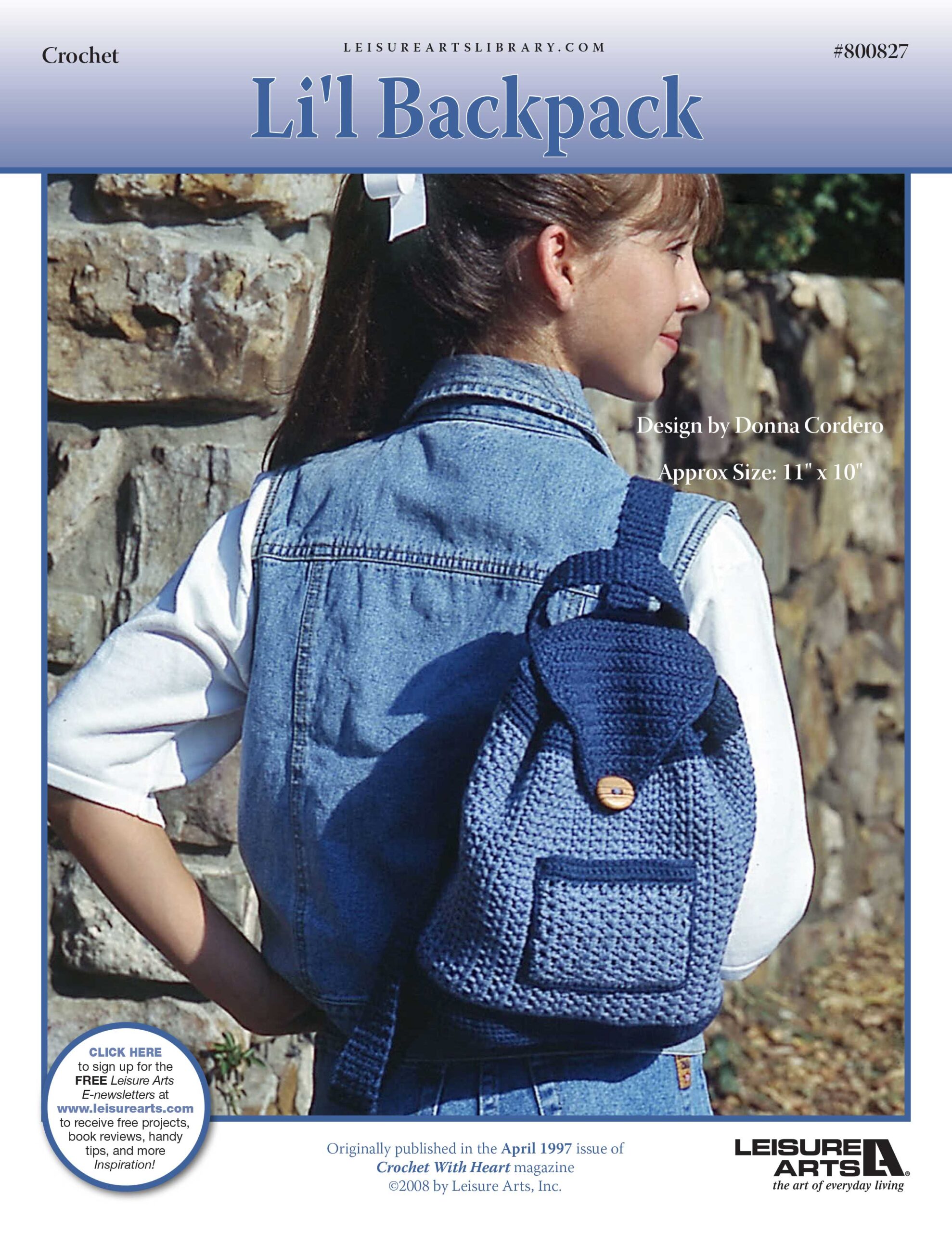 Leisure Arts Lil Backpack Crochet ePattern