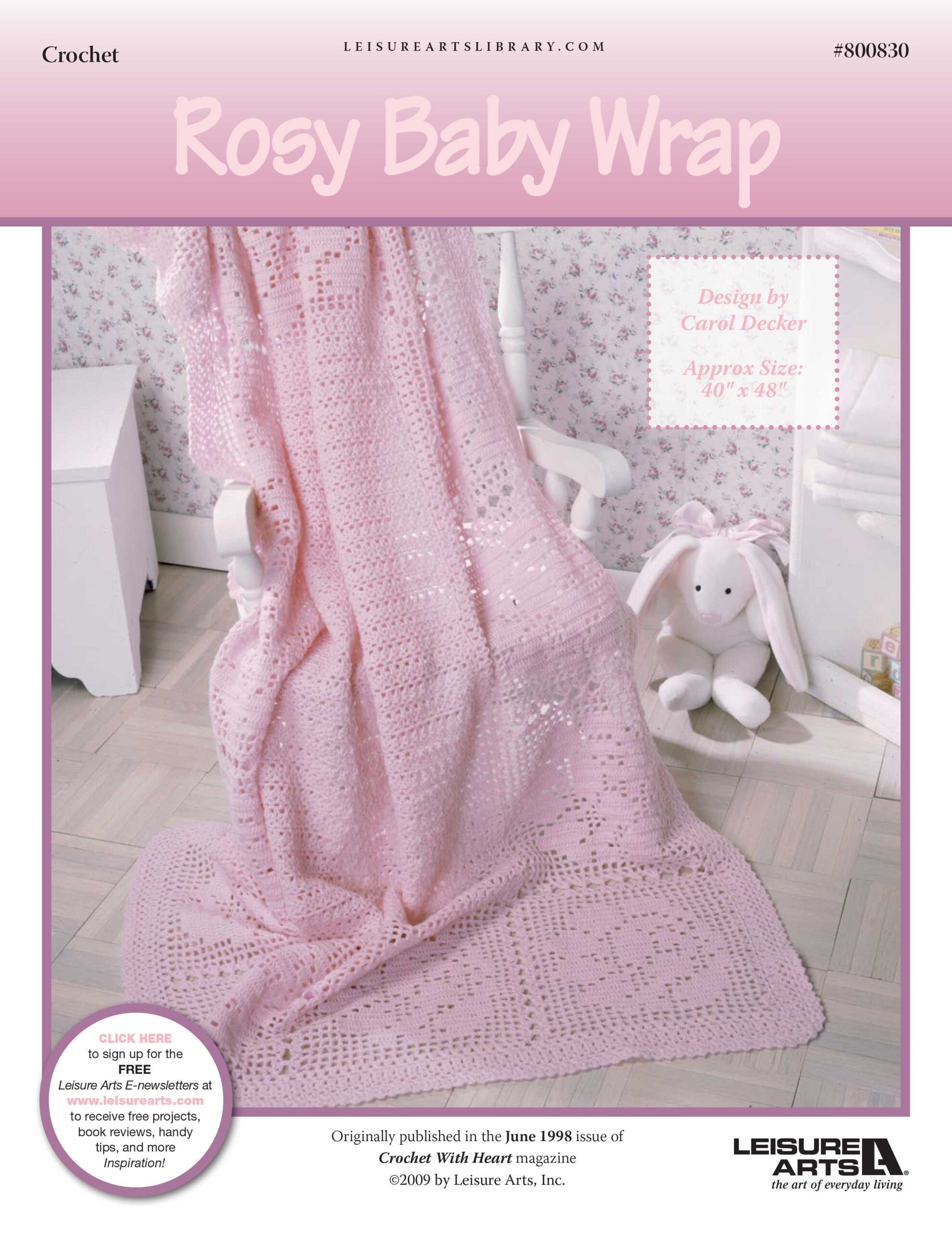 Leisure Arts Rosy Baby Wrap Crochet ePattern