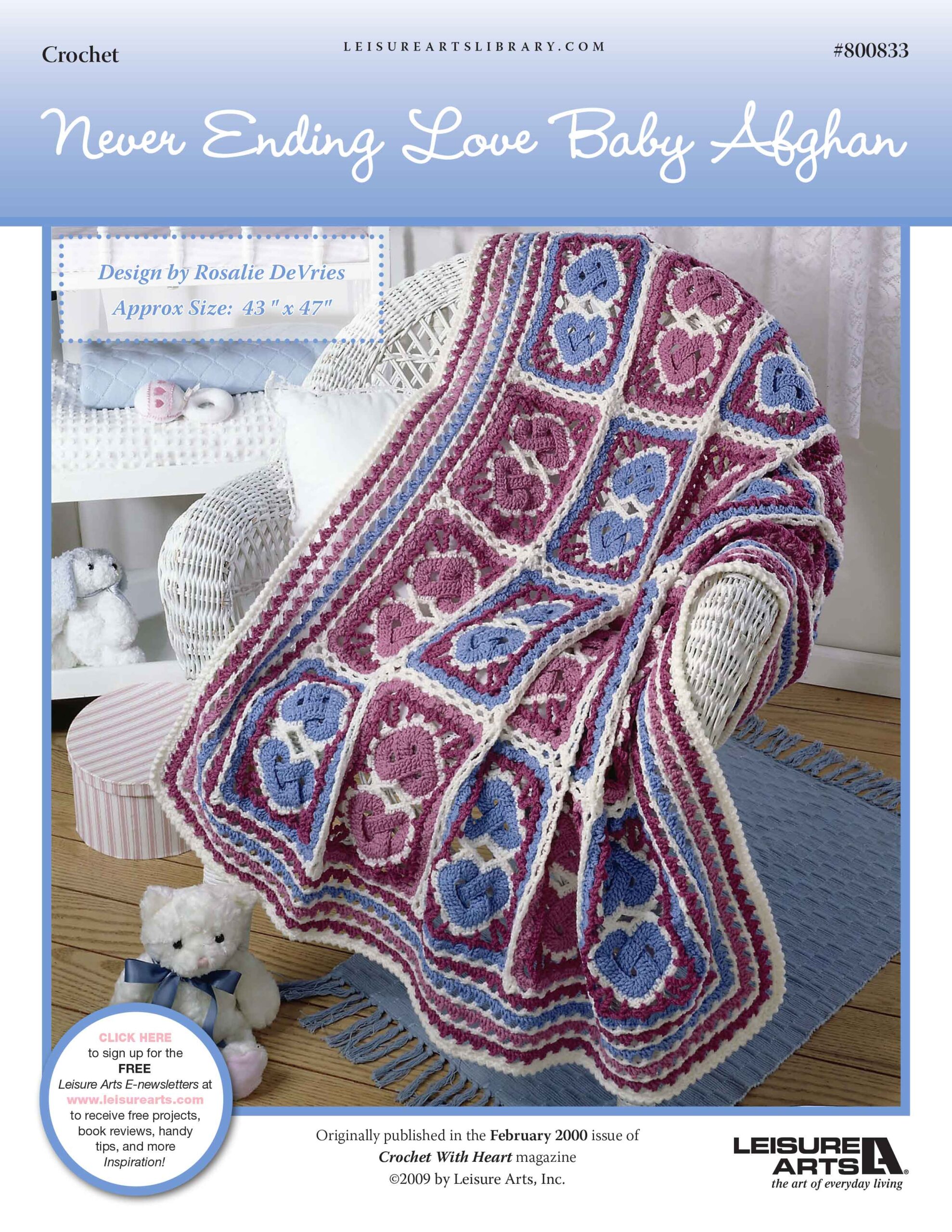 Leisure Arts Never Ending Love Baby Afghan Crochet ePattern