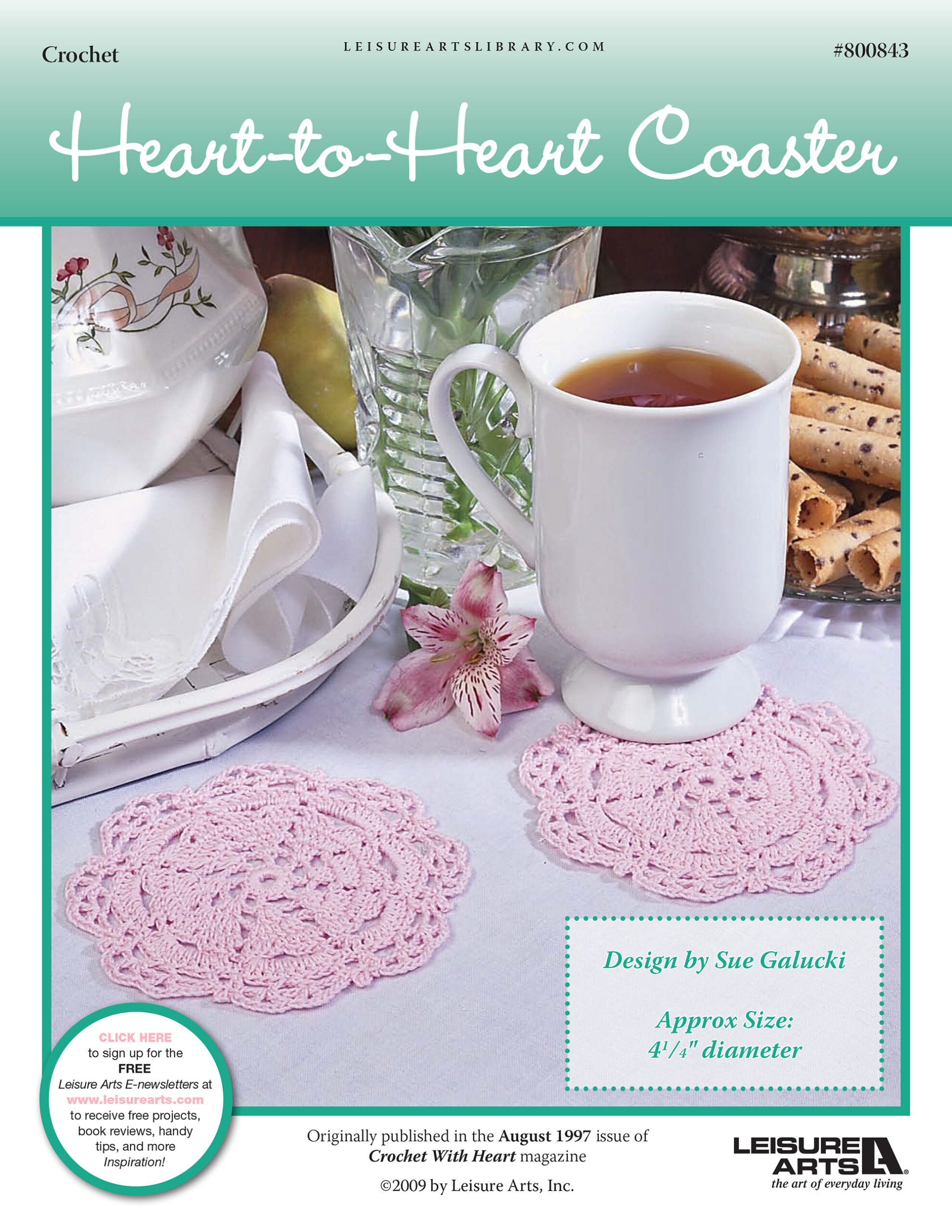 Leisure Arts HeartToHeart Coaster Crochet ePattern