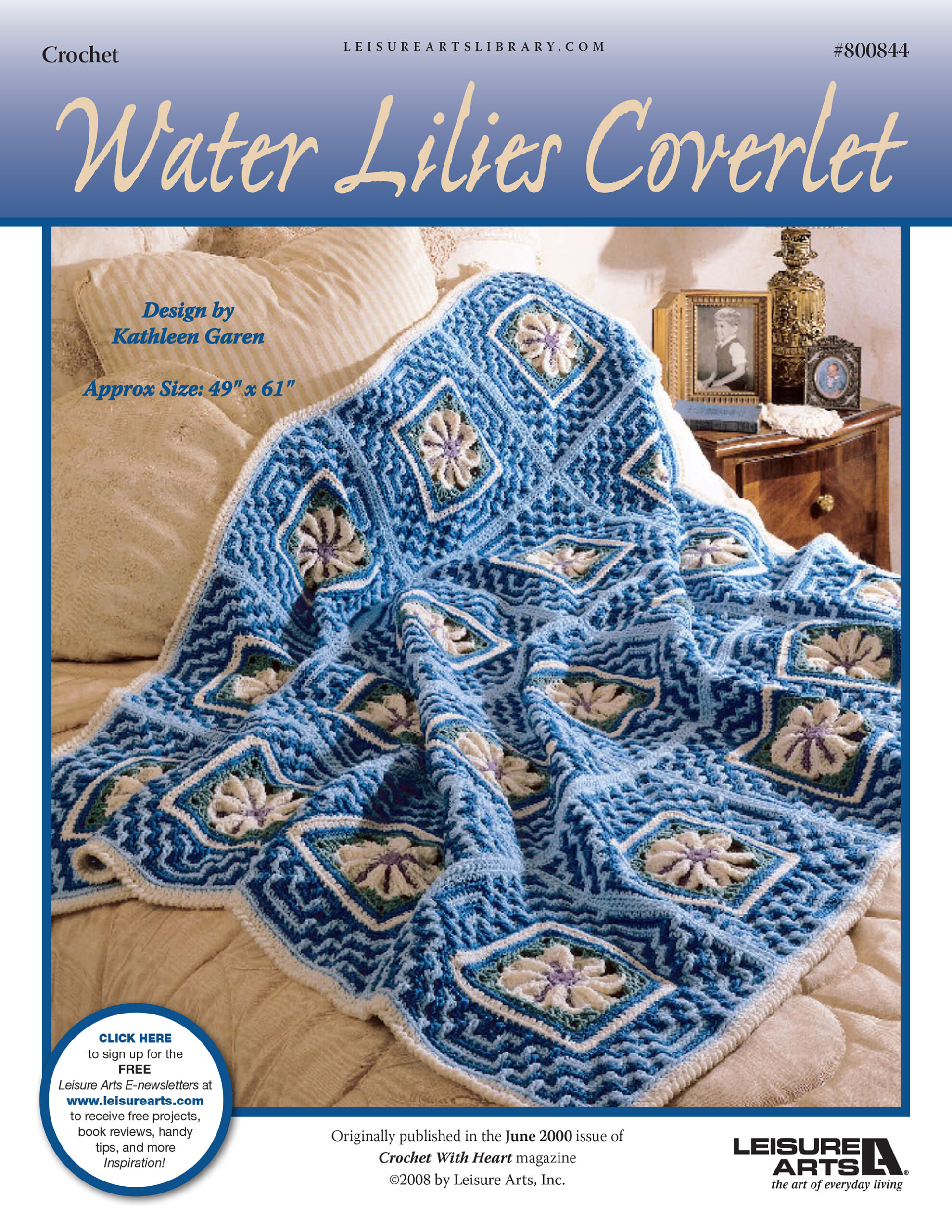 Leisure Arts Water Lilies Coverlet Crochet ePattern