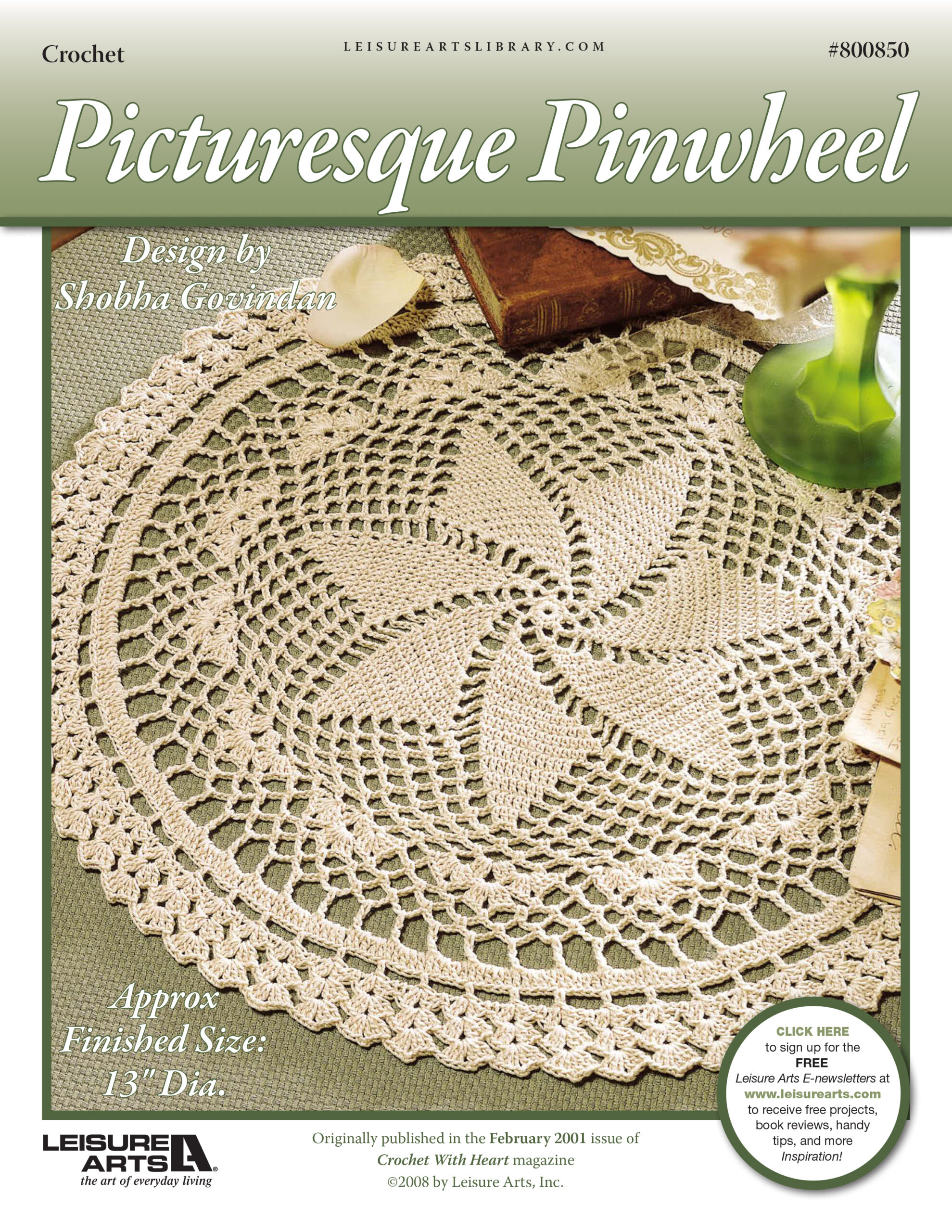 Leisure Arts Picturesque Pinwheel Doily Crochet ePattern