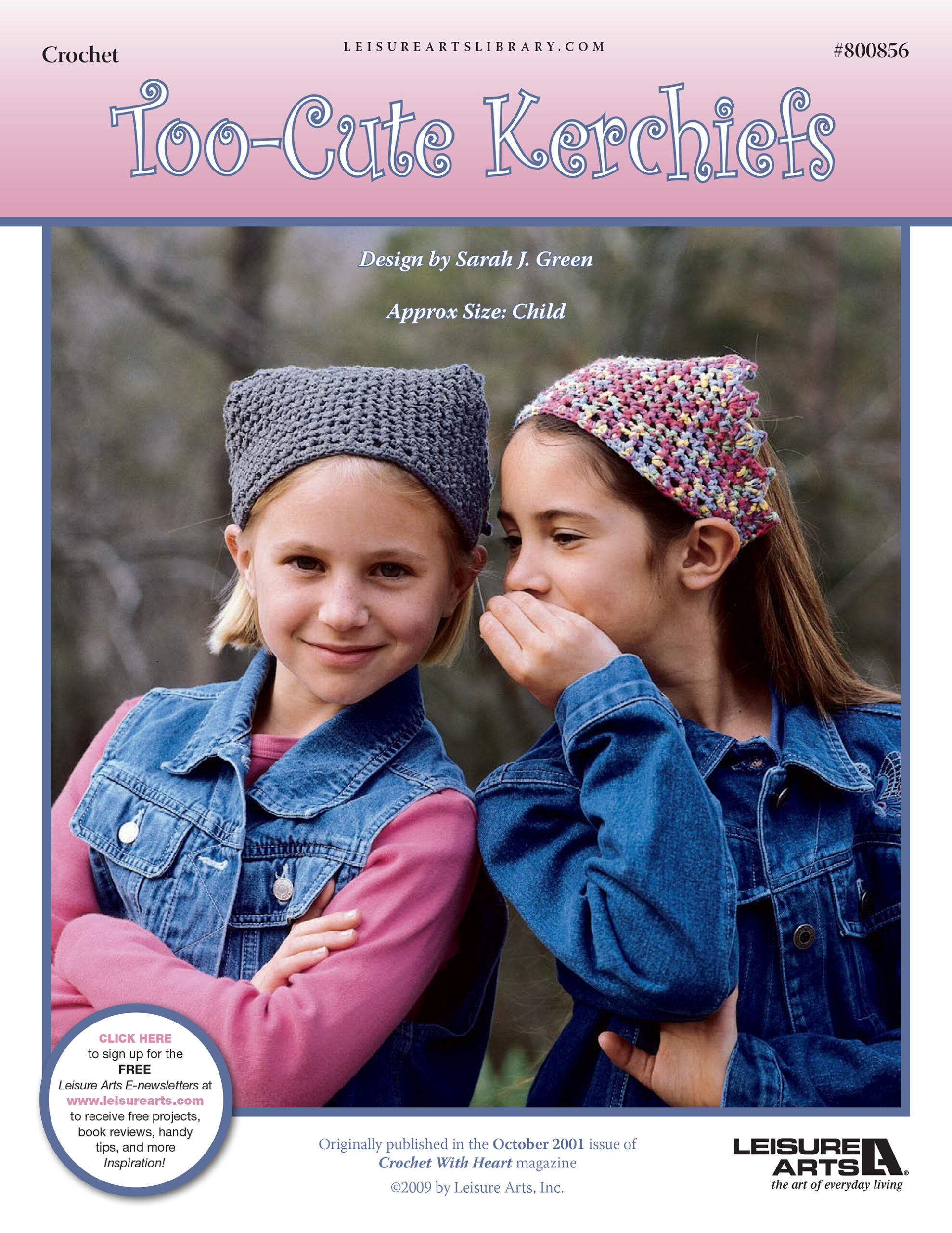 Leisure Arts TooCute Kerchiefs Crochet ePattern