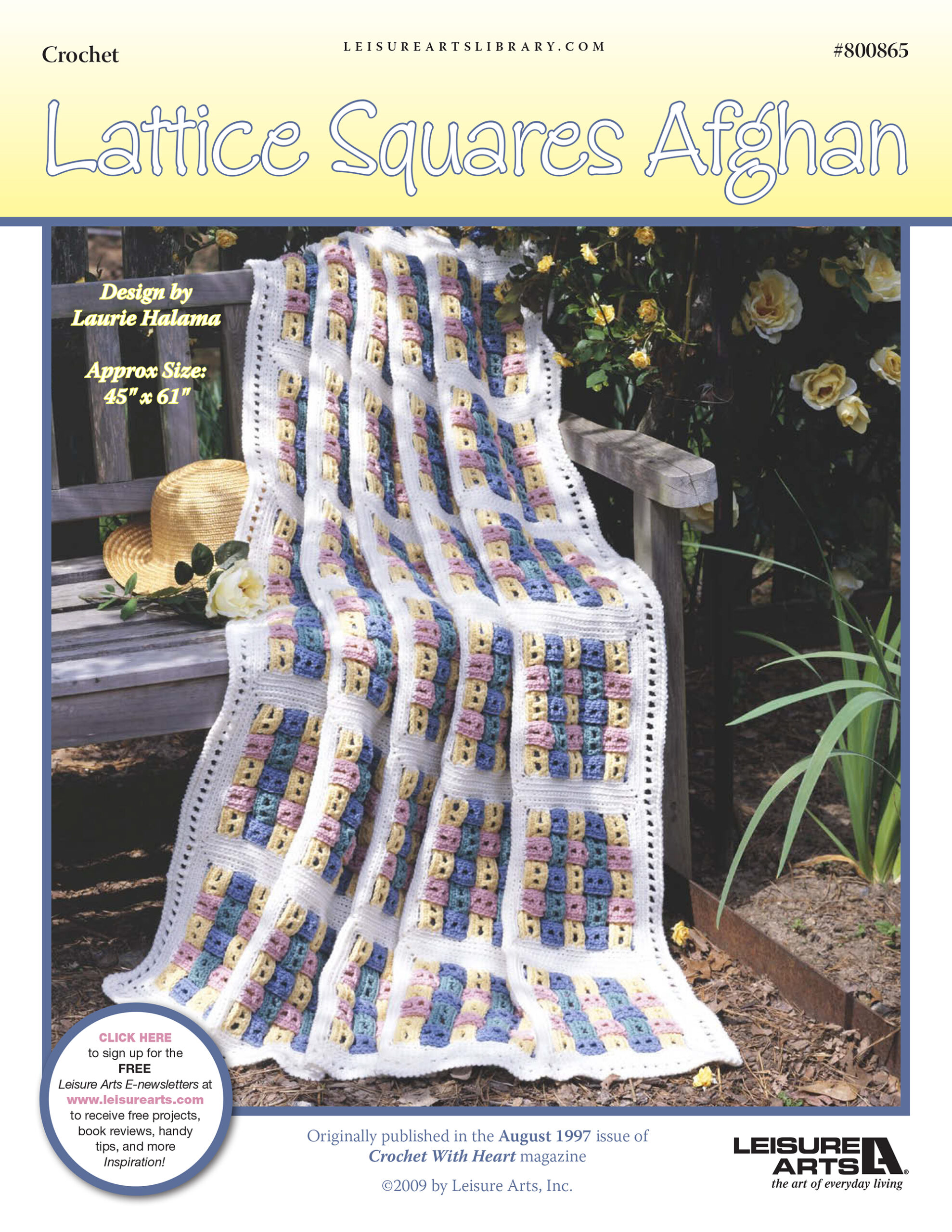 Leisure Arts Lattice Squares Afghan Crochet ePattern