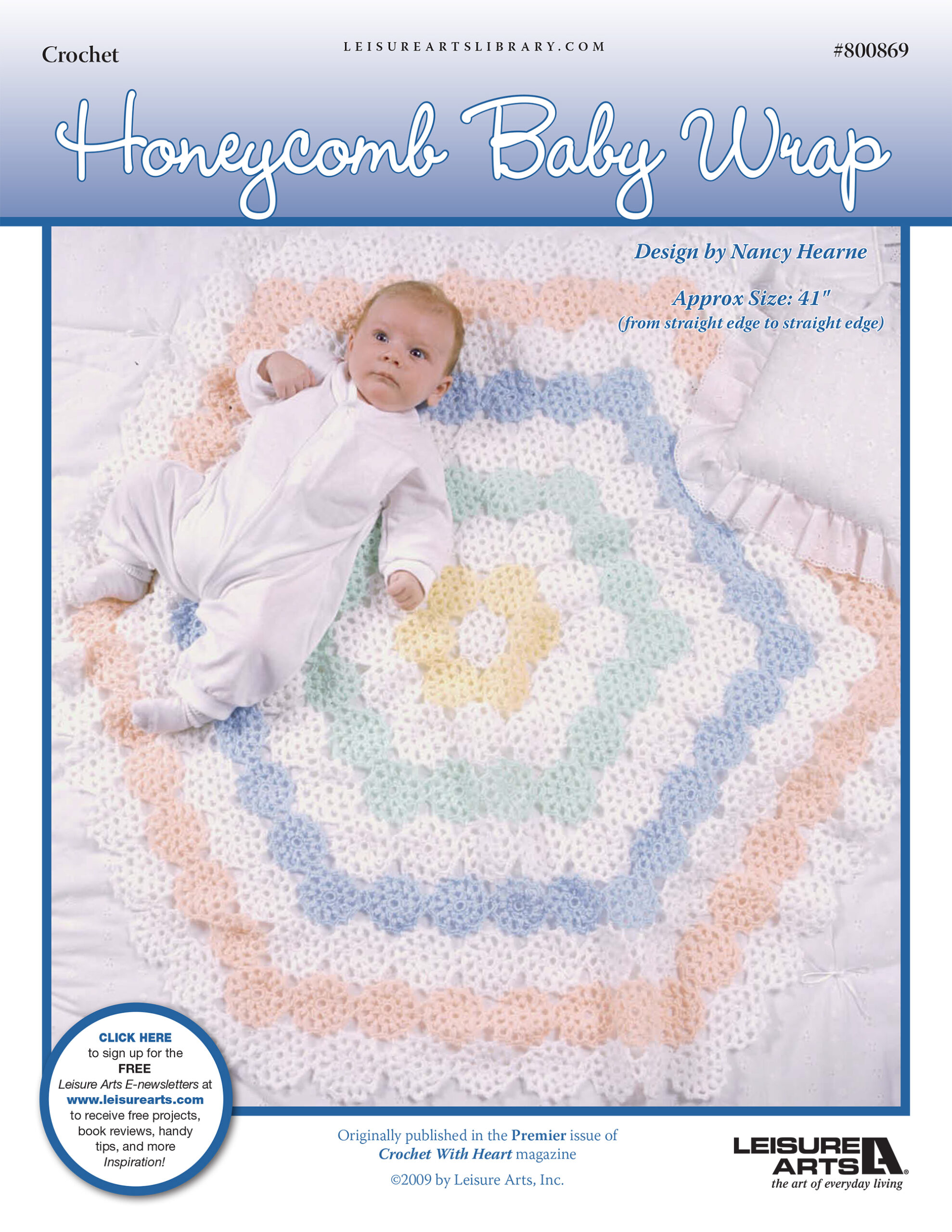 Leisure Arts Honeycomb Baby Wrap Crochet ePattern