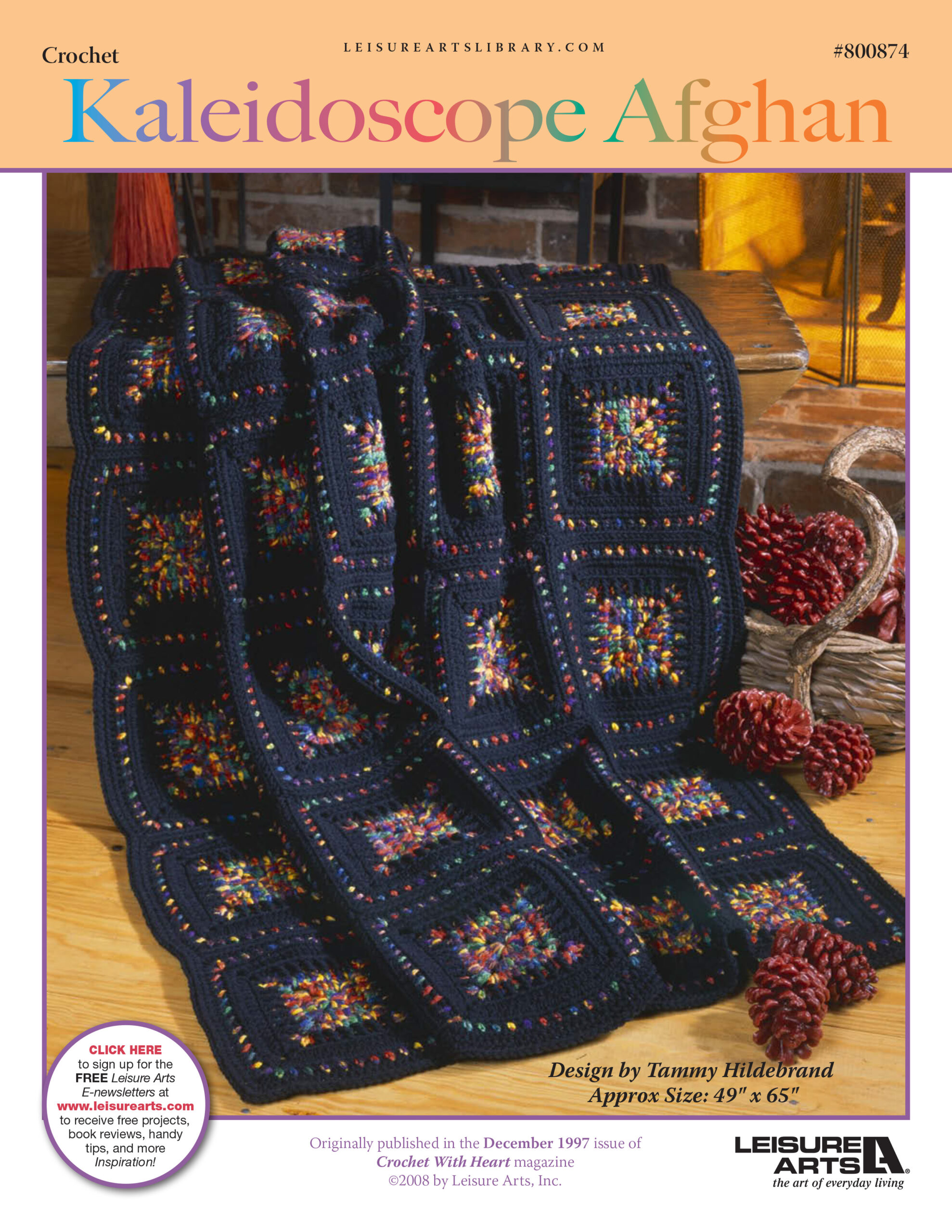 Leisure Arts Crochet with Heart Kaleidoscope Afghan ePattern