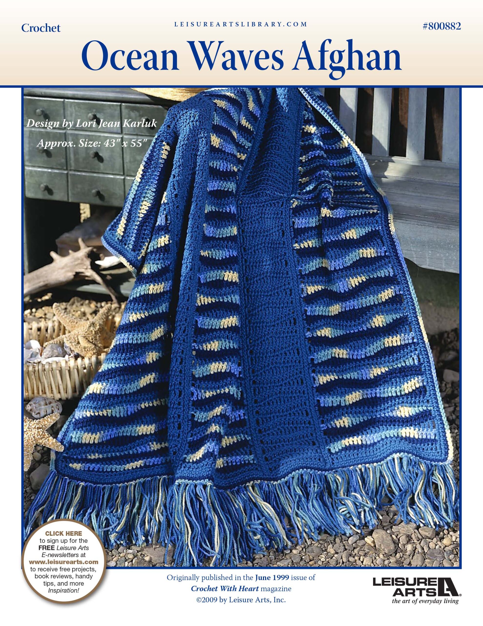 Leisure Arts Ocean Waves Afghan Crochet ePattern