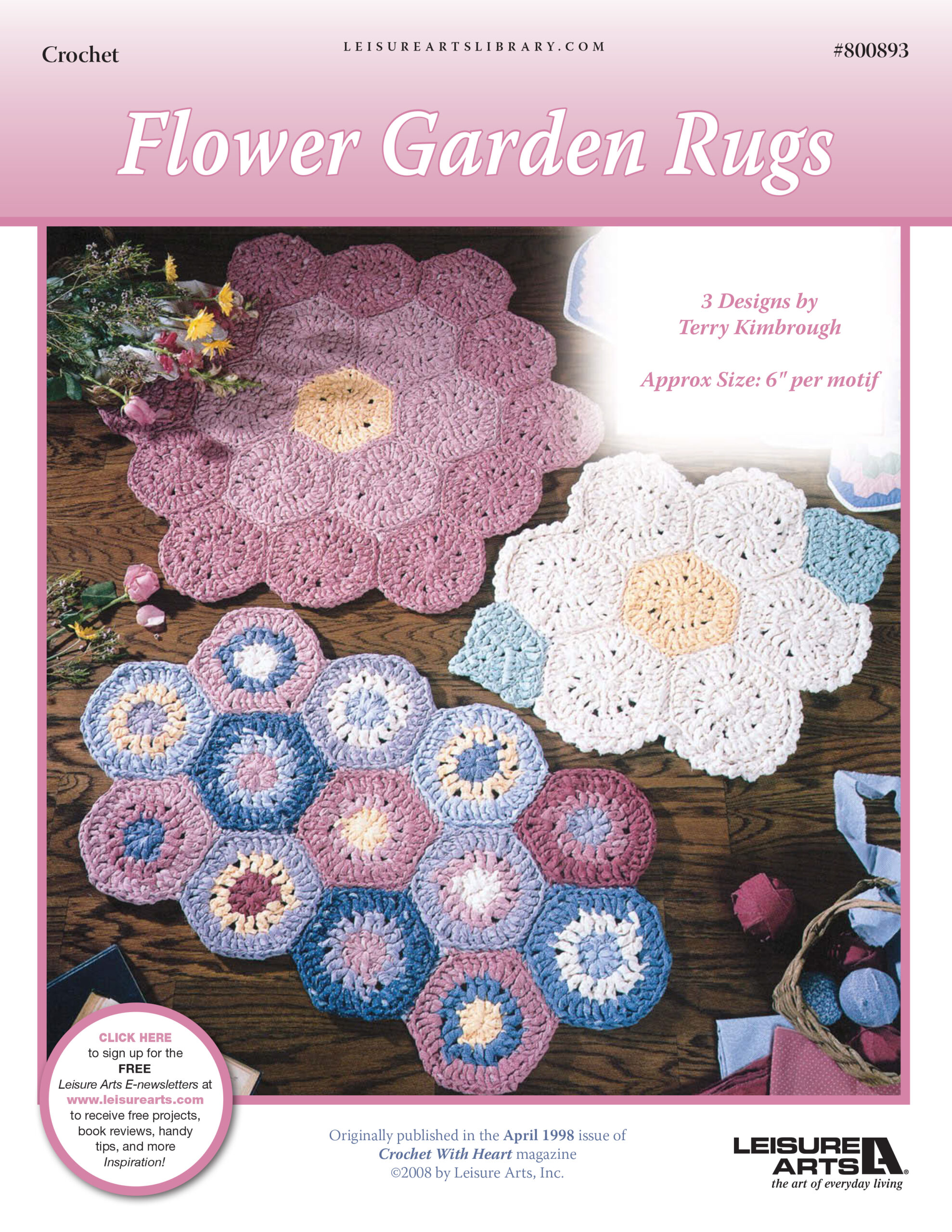 Leisure Arts Flower Garden Rugs Crochet ePattern