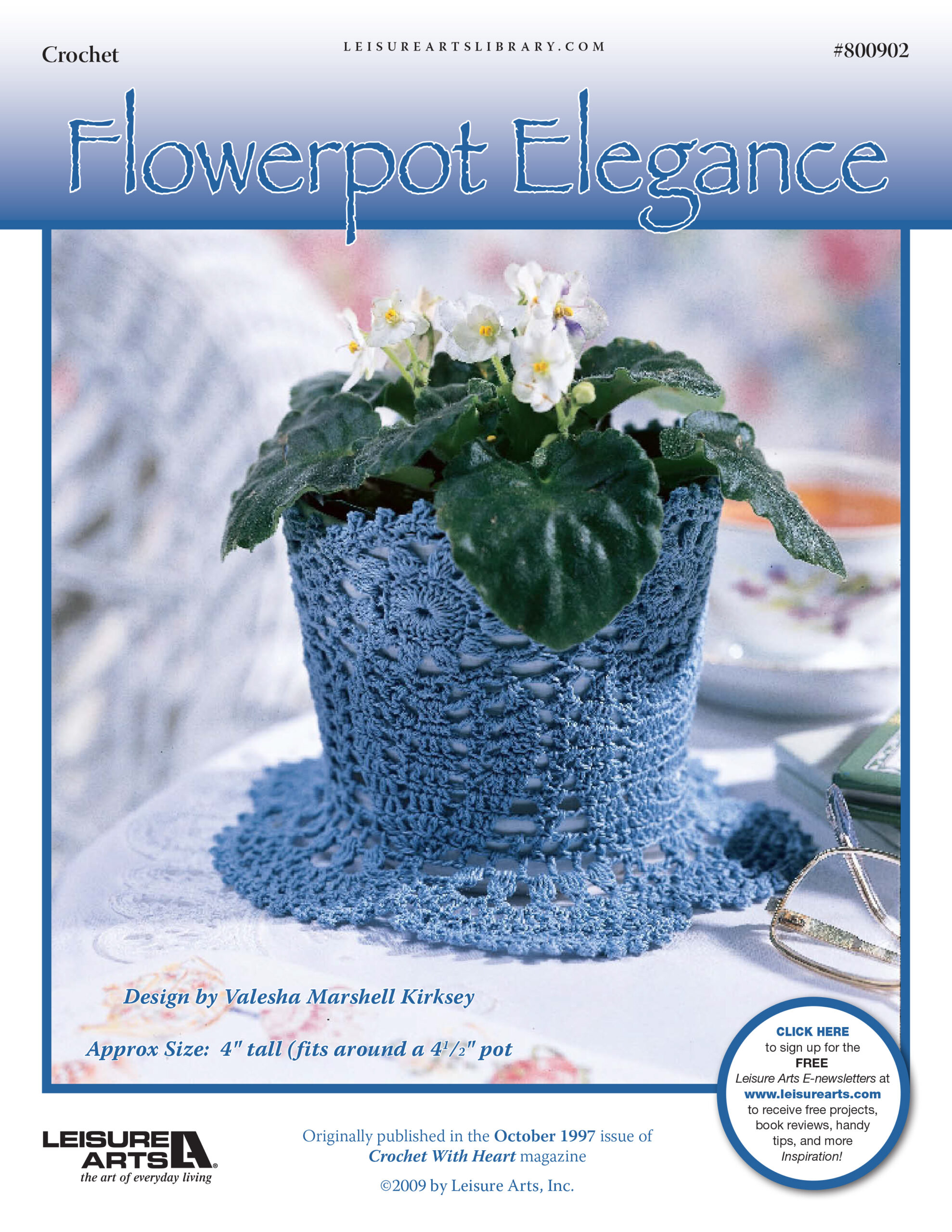 Leisure Arts Flowerpot Elegance Crochet ePattern