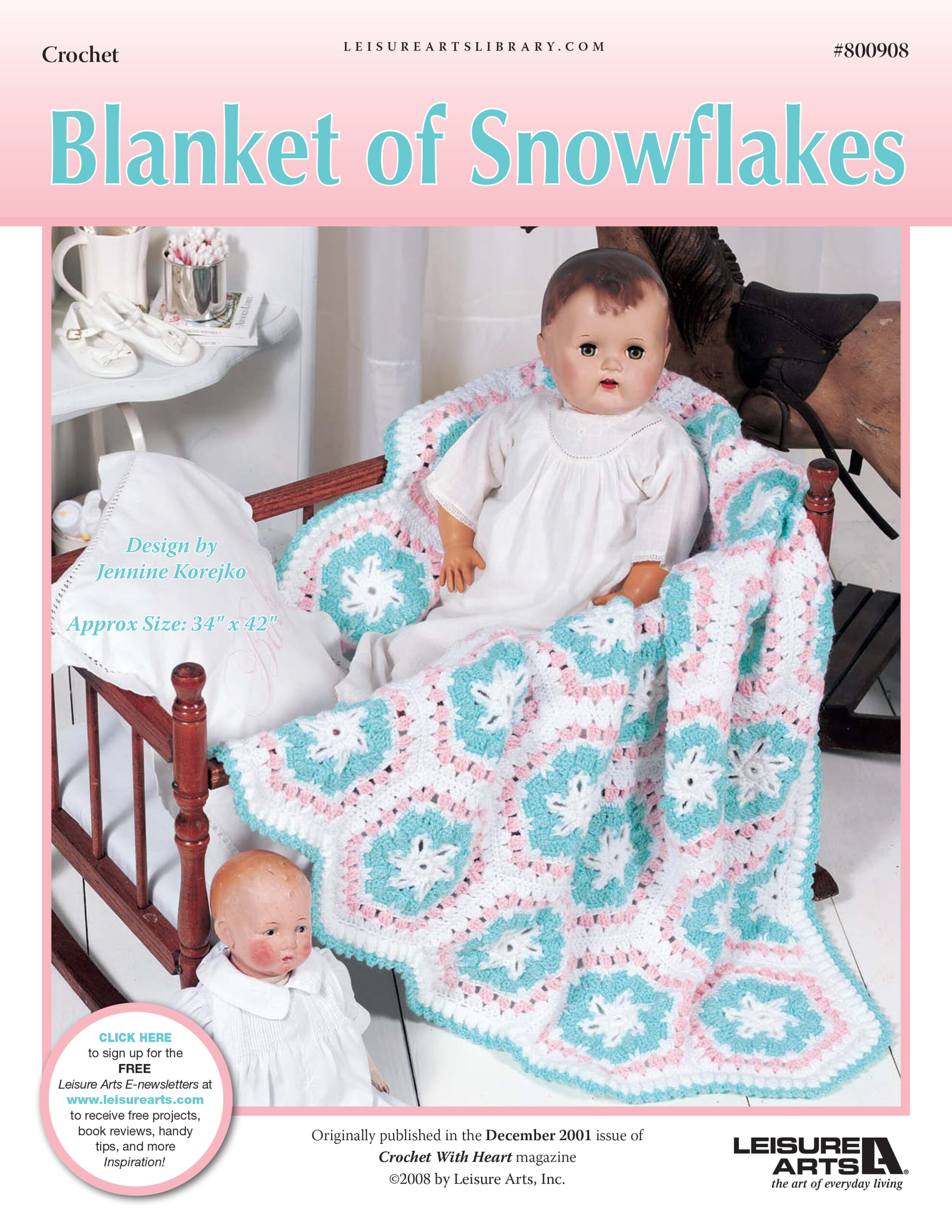 Leisure Arts Blanket of Snowflakes Crochet ePattern