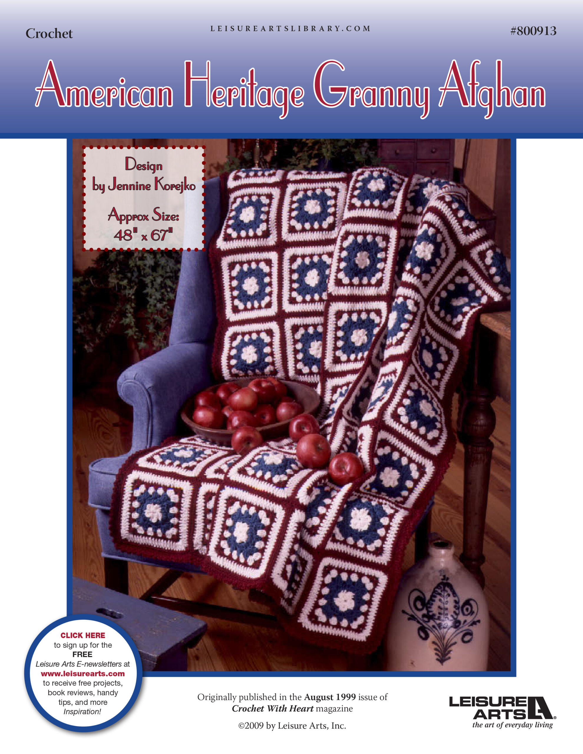 Leisure Arts American Heritage Granny Afghan Crochet ePattern