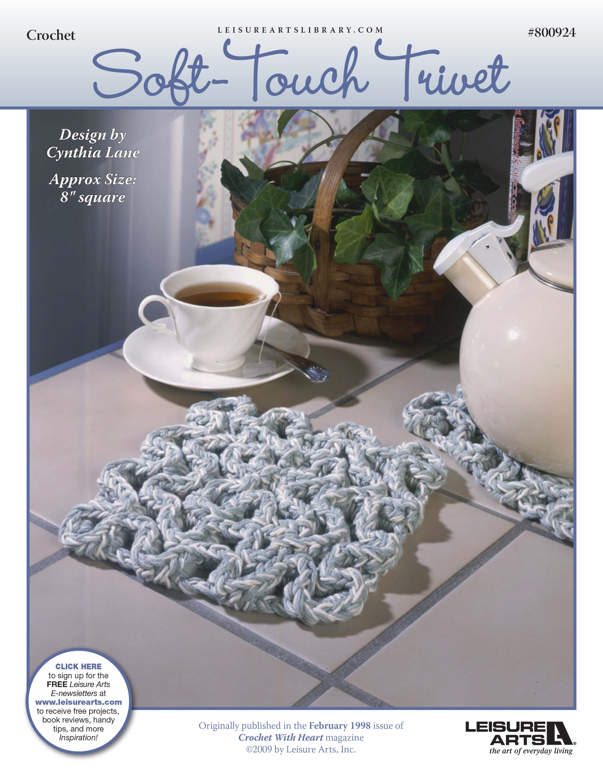 Leisure Arts SoftTouch Trivet Crochet ePattern