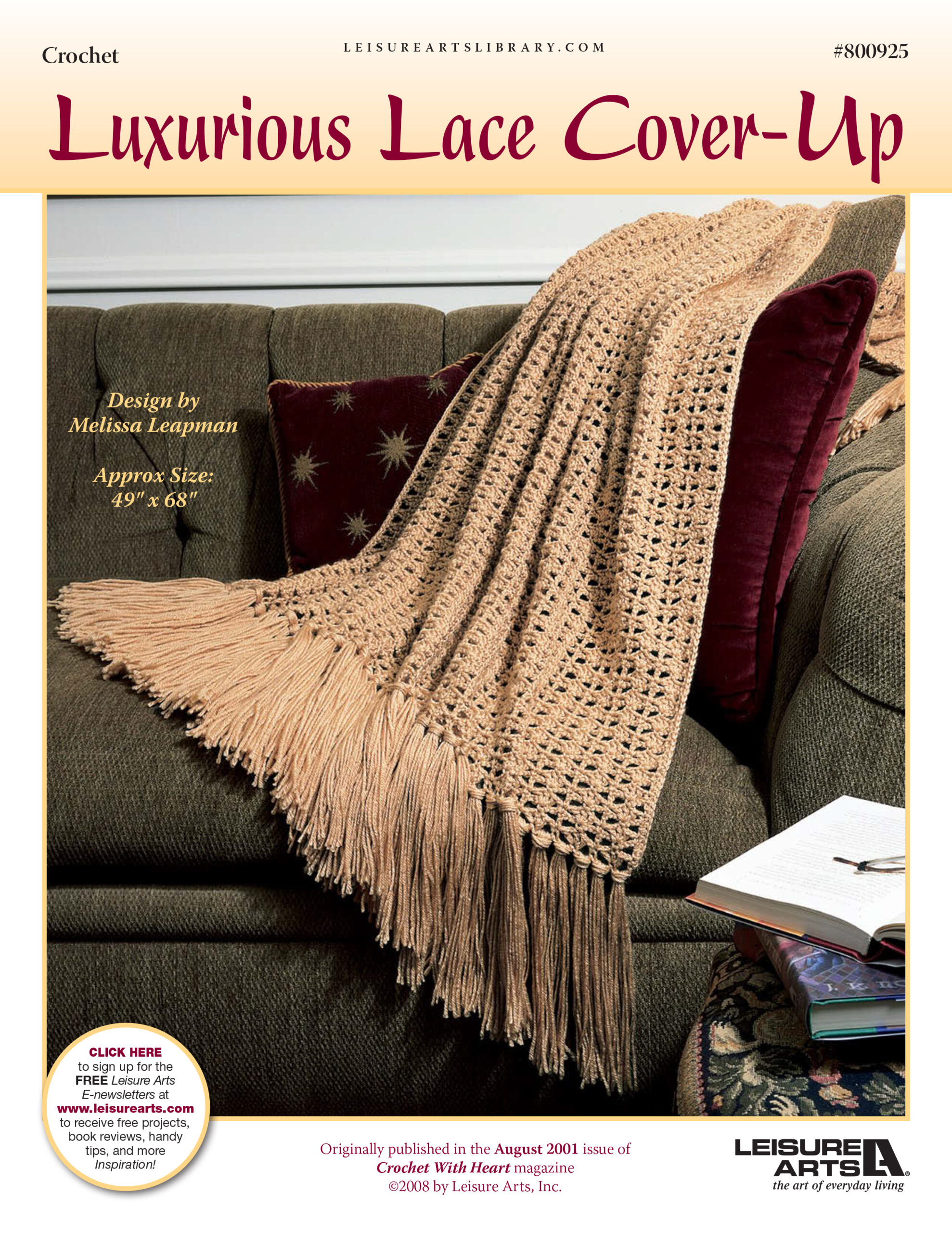 Leisure Arts Luxurious Lace CoverUp Crochet ePattern