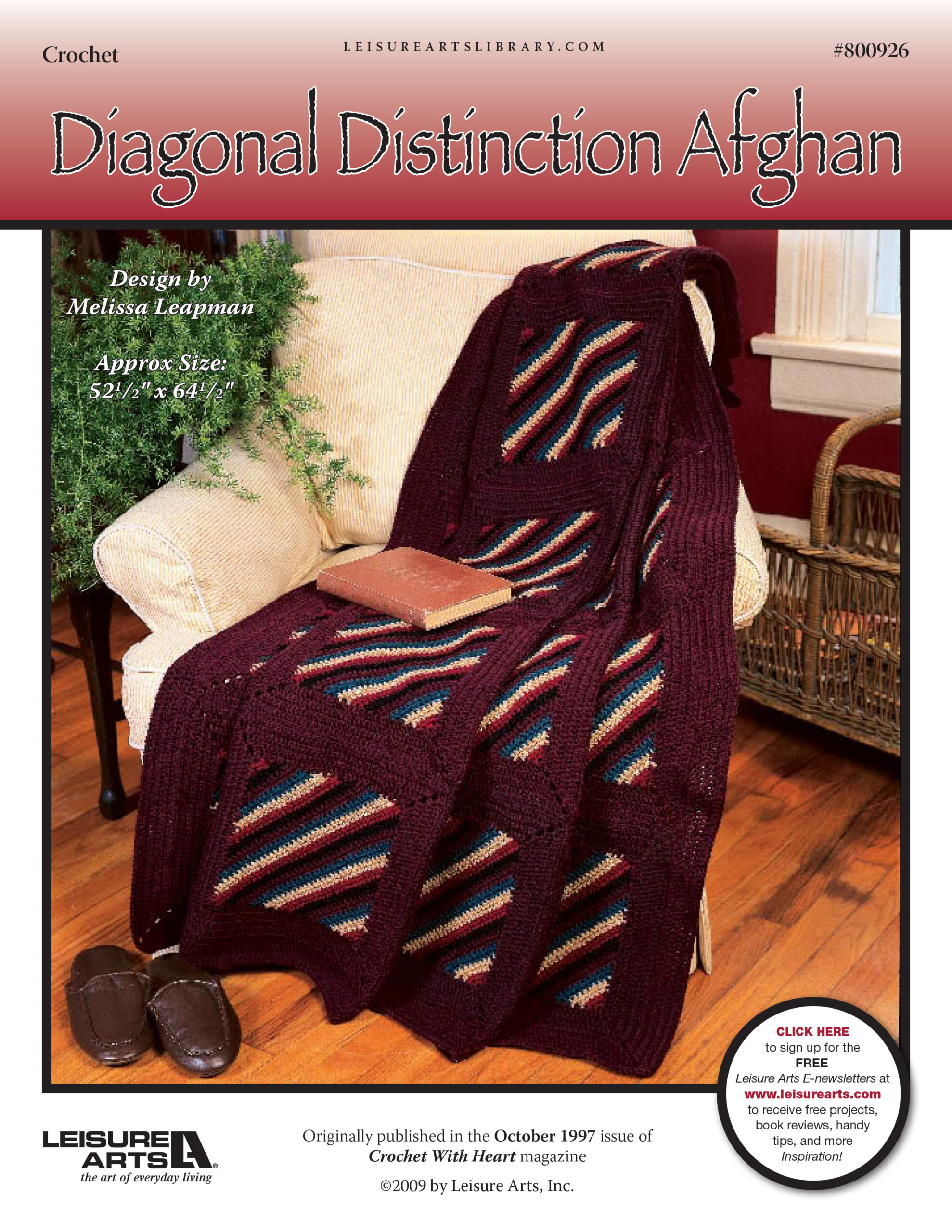 Leisure Arts Diagonal Distinction Afghan Crochet ePattern