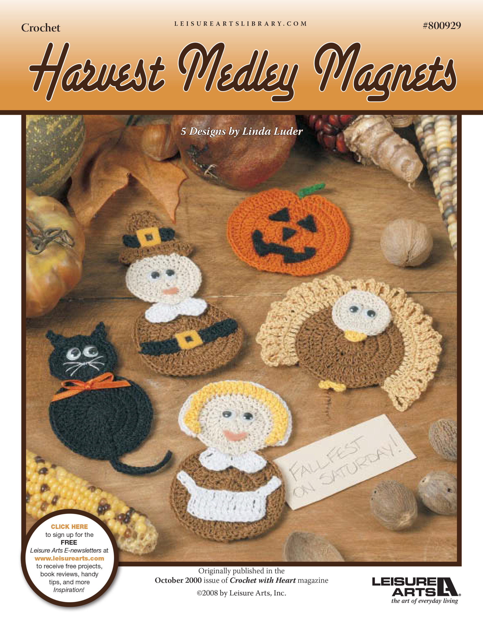 Leisure Arts Harvest Medley Magnets Crochet ePattern