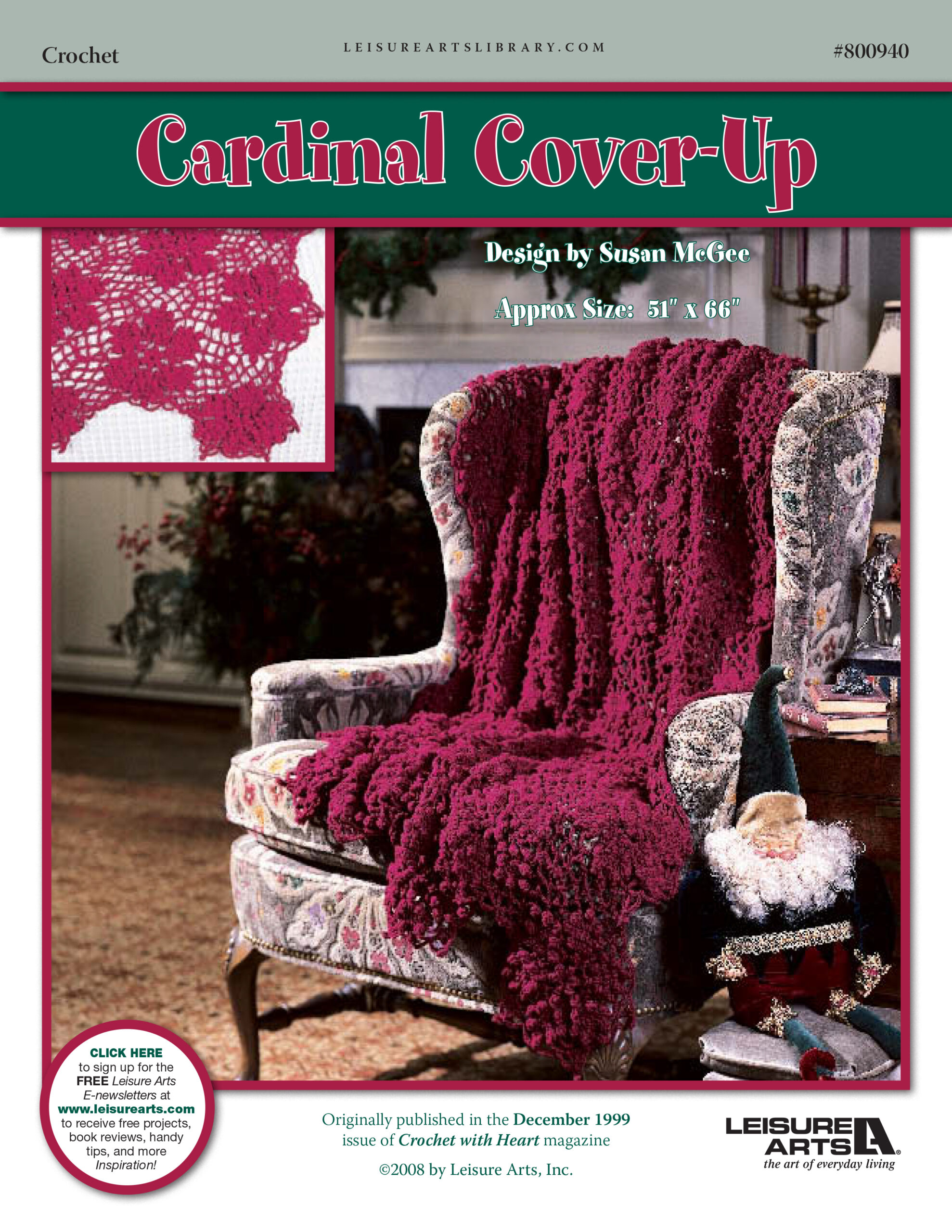 Leisure Arts Cardinal CoverUp Crochet ePattern