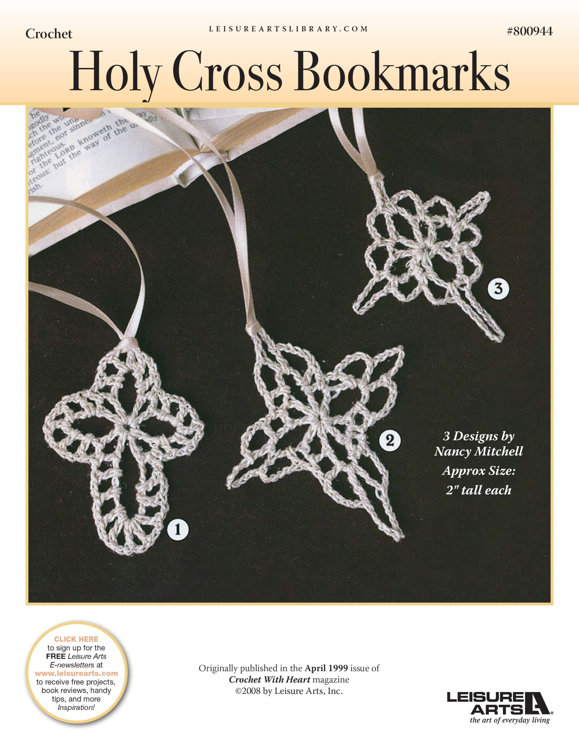Leisure Arts Holy Cross Bookmarks Crochet ePattern