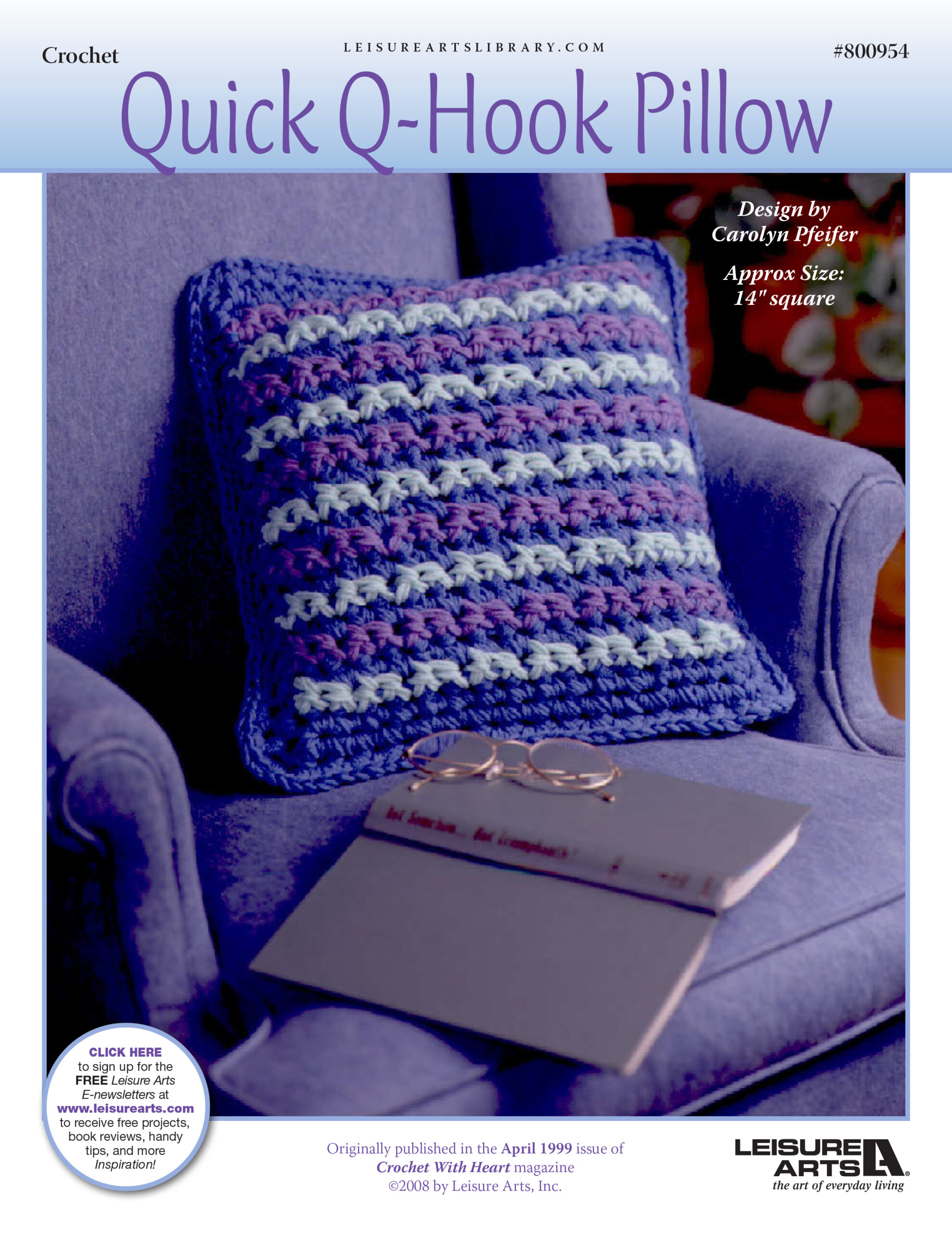 Leisure Arts Quick QHook Pillow Crochet ePattern