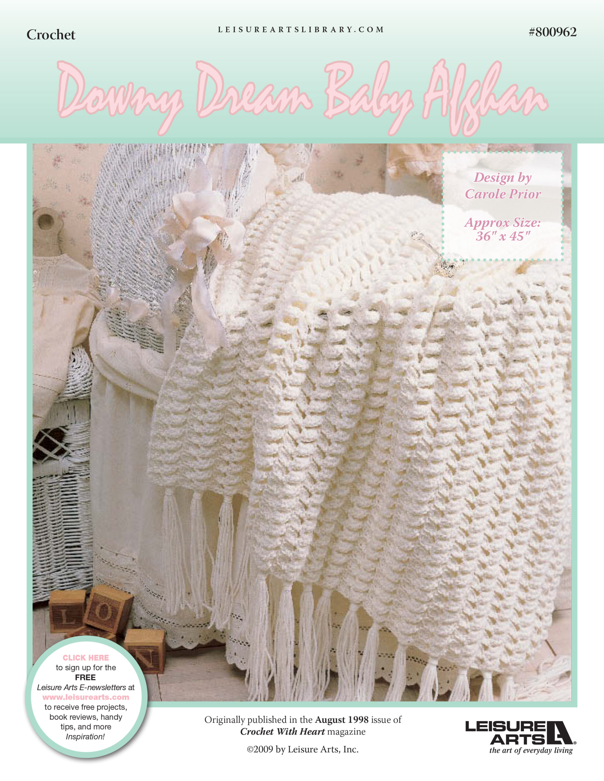 Leisure Arts Downy Dream Baby Afghan Crochet ePattern