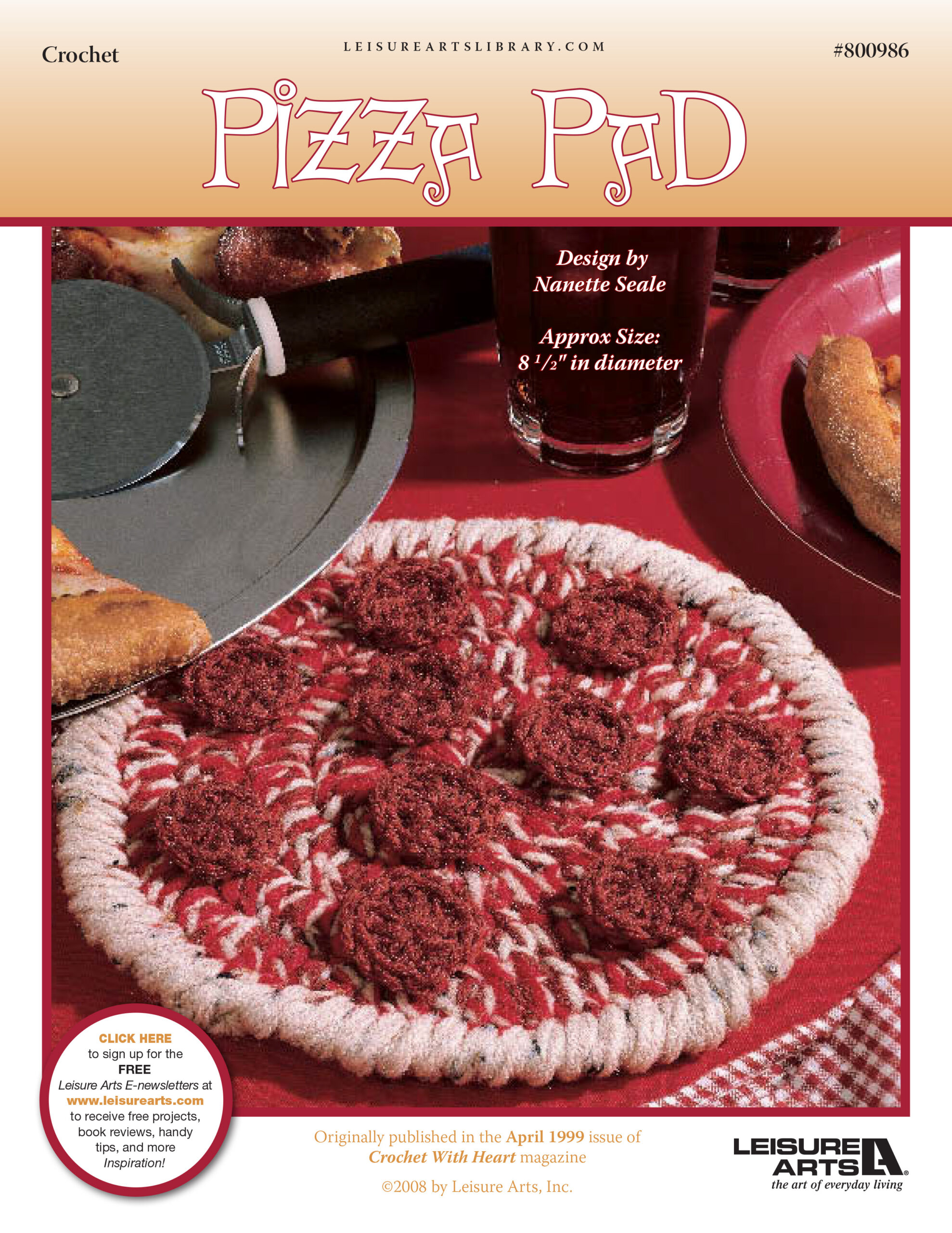 Leisure Arts Pizza Pad Crochet ePattern