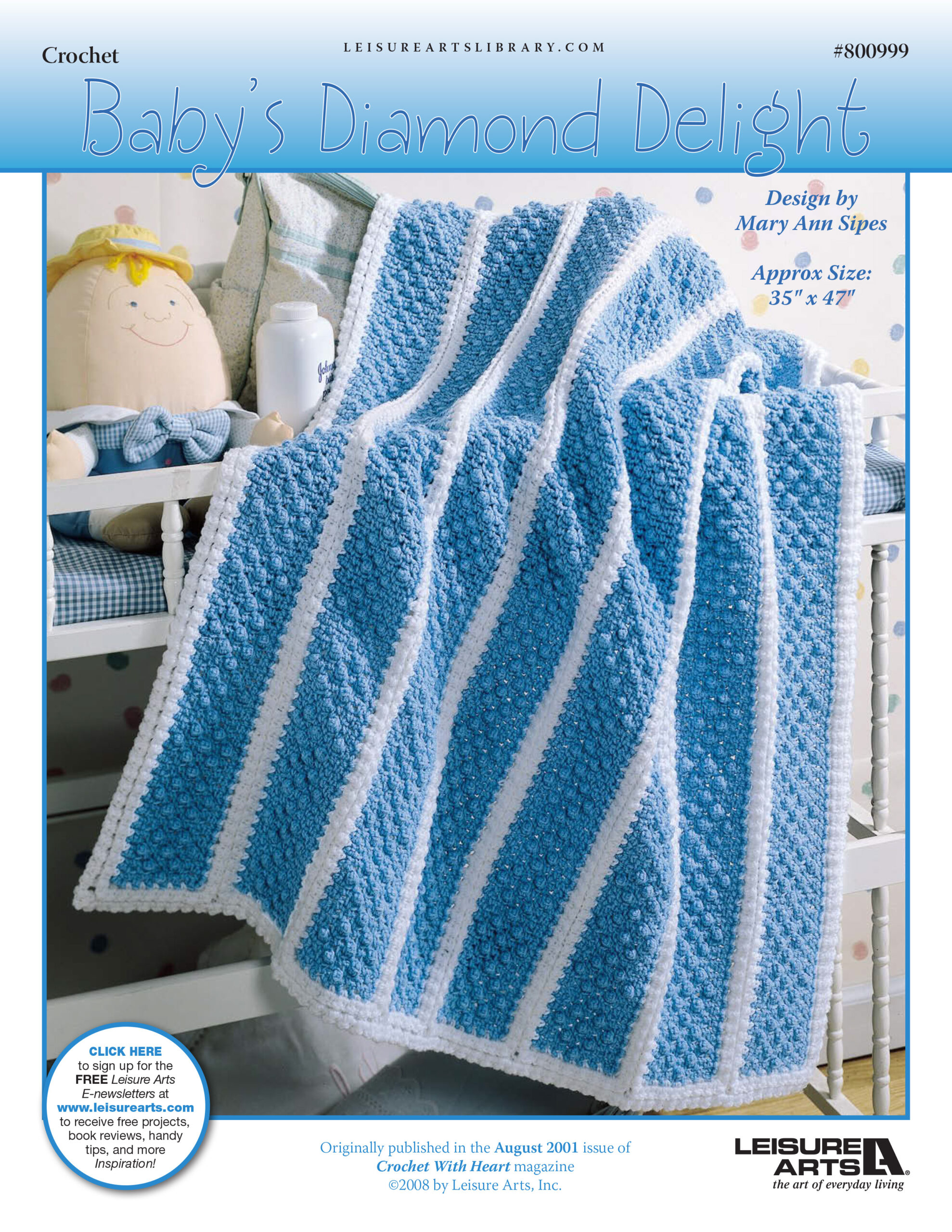 Leisure Arts Babys Diamond Delight Afghan Crochet ePattern