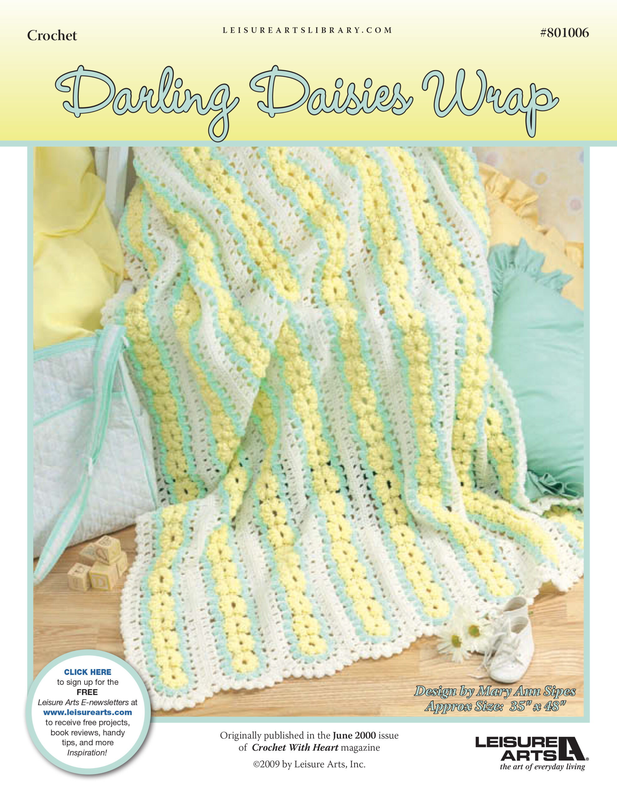 Leisure Arts Darling Daisies Wrap Crochet ePattern