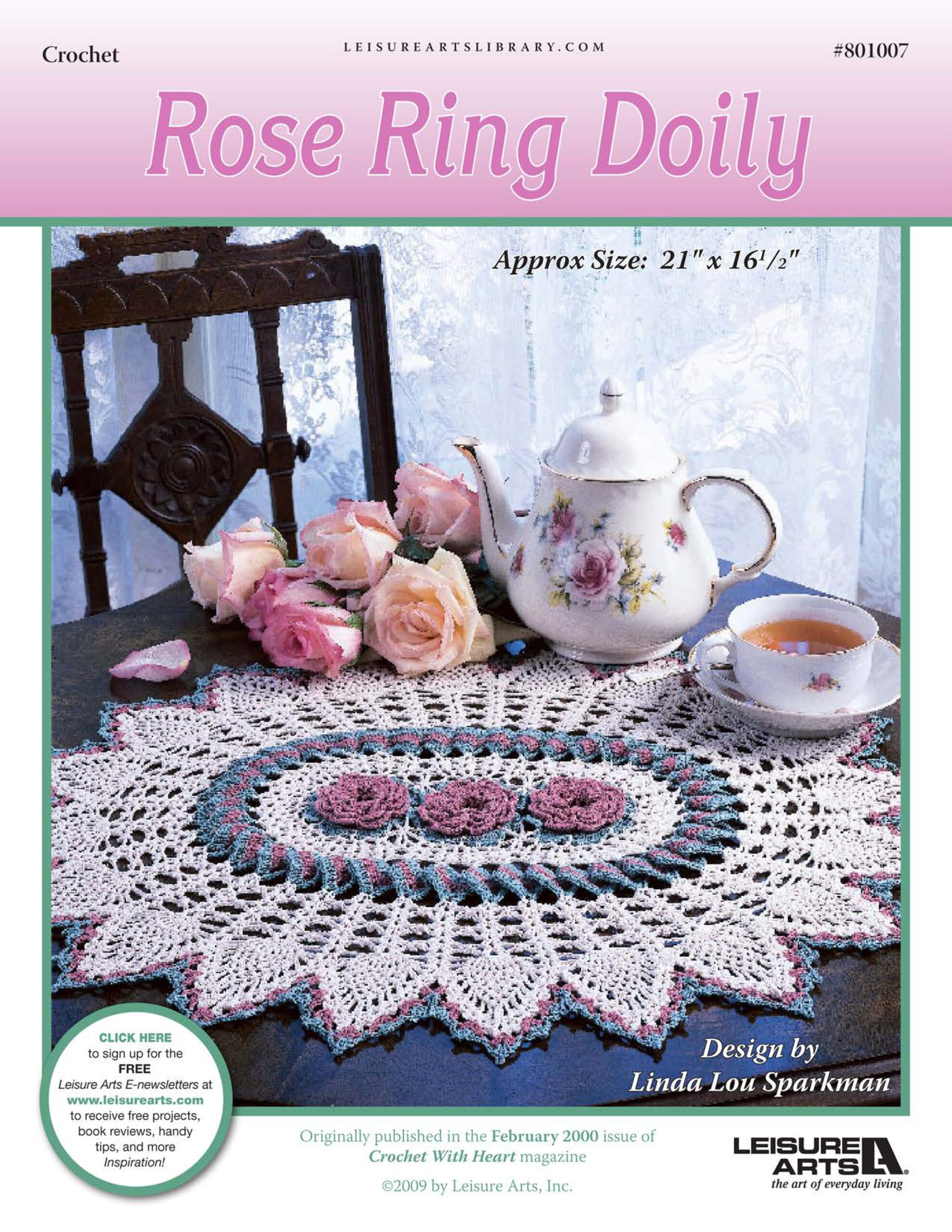 Leisure Arts Rose Ring Doily Crochet ePattern