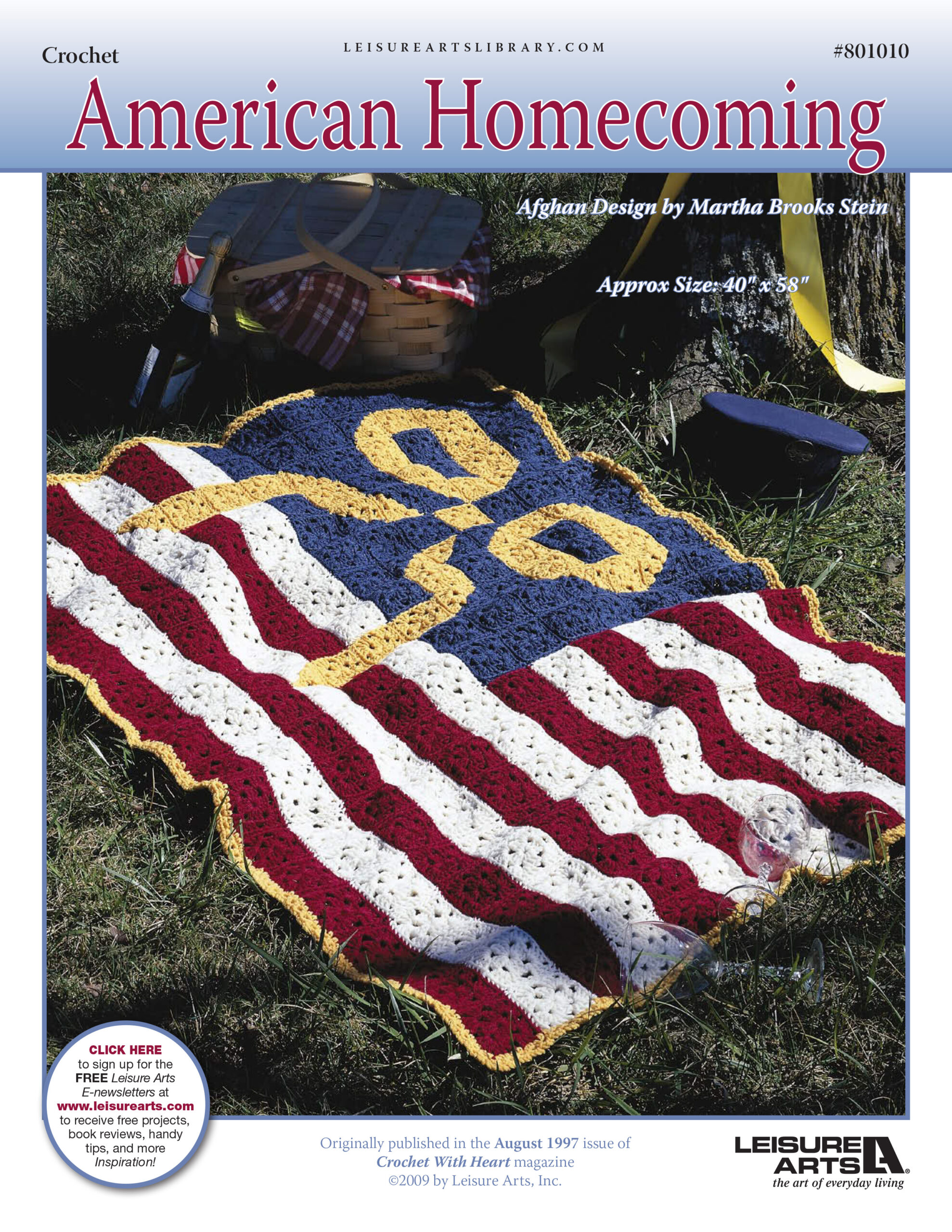 Leisure Arts Crochet with Heart American Homecoming Afghan ePattern