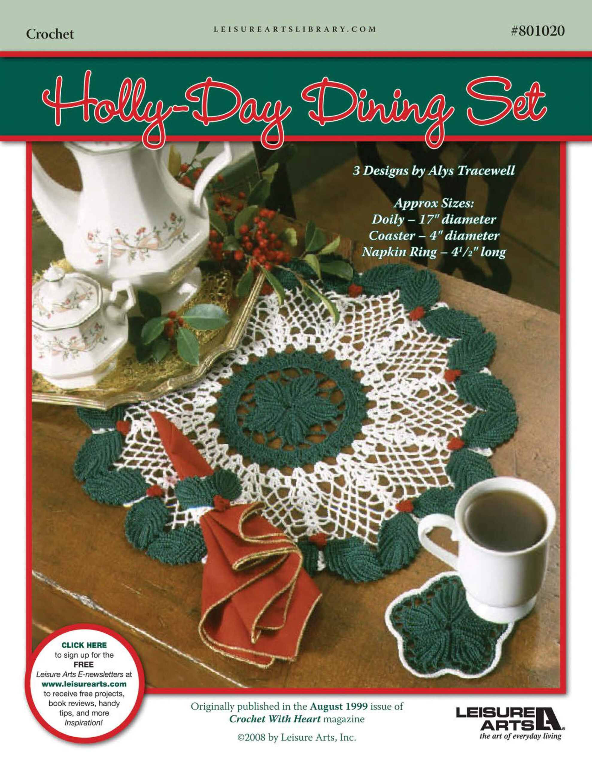 Leisure Arts HollyDay Dining Set Crochet ePattern