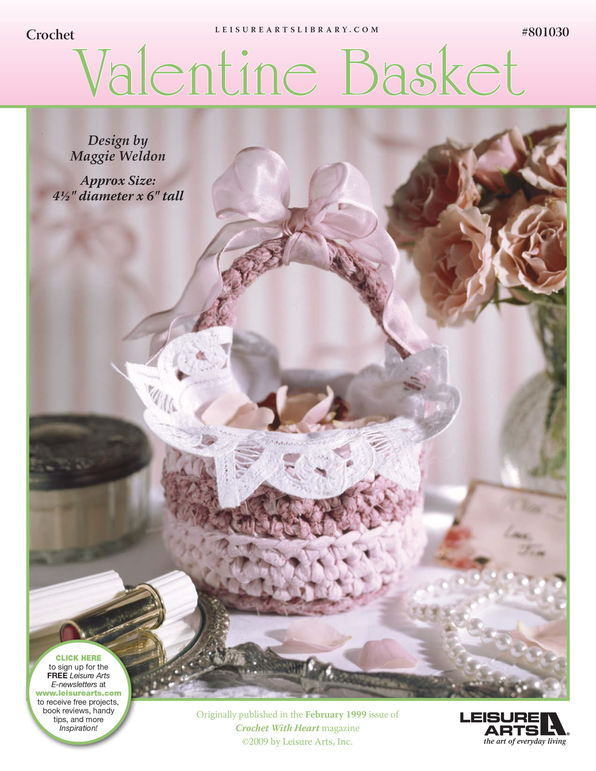 Leisure Arts Valentine Basket Crochet ePattern