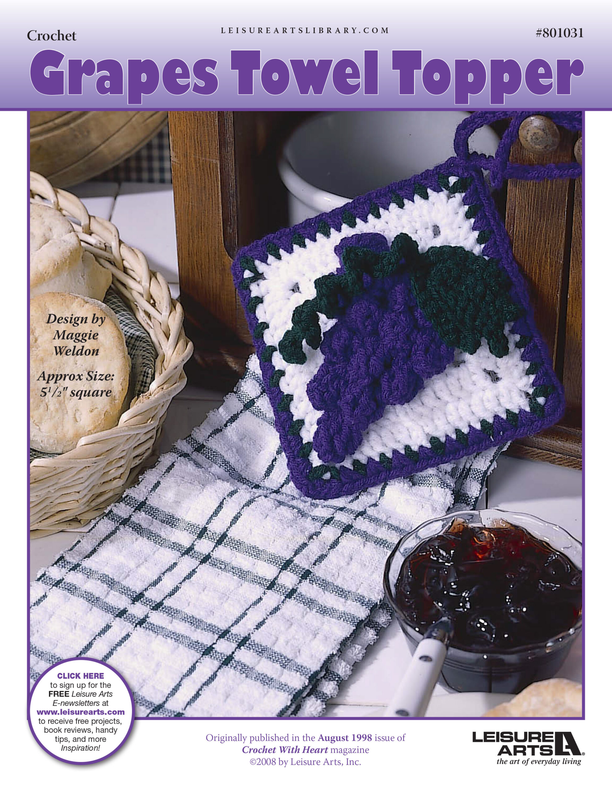 Leisure Arts Grapes Towel Topper Crochet ePattern