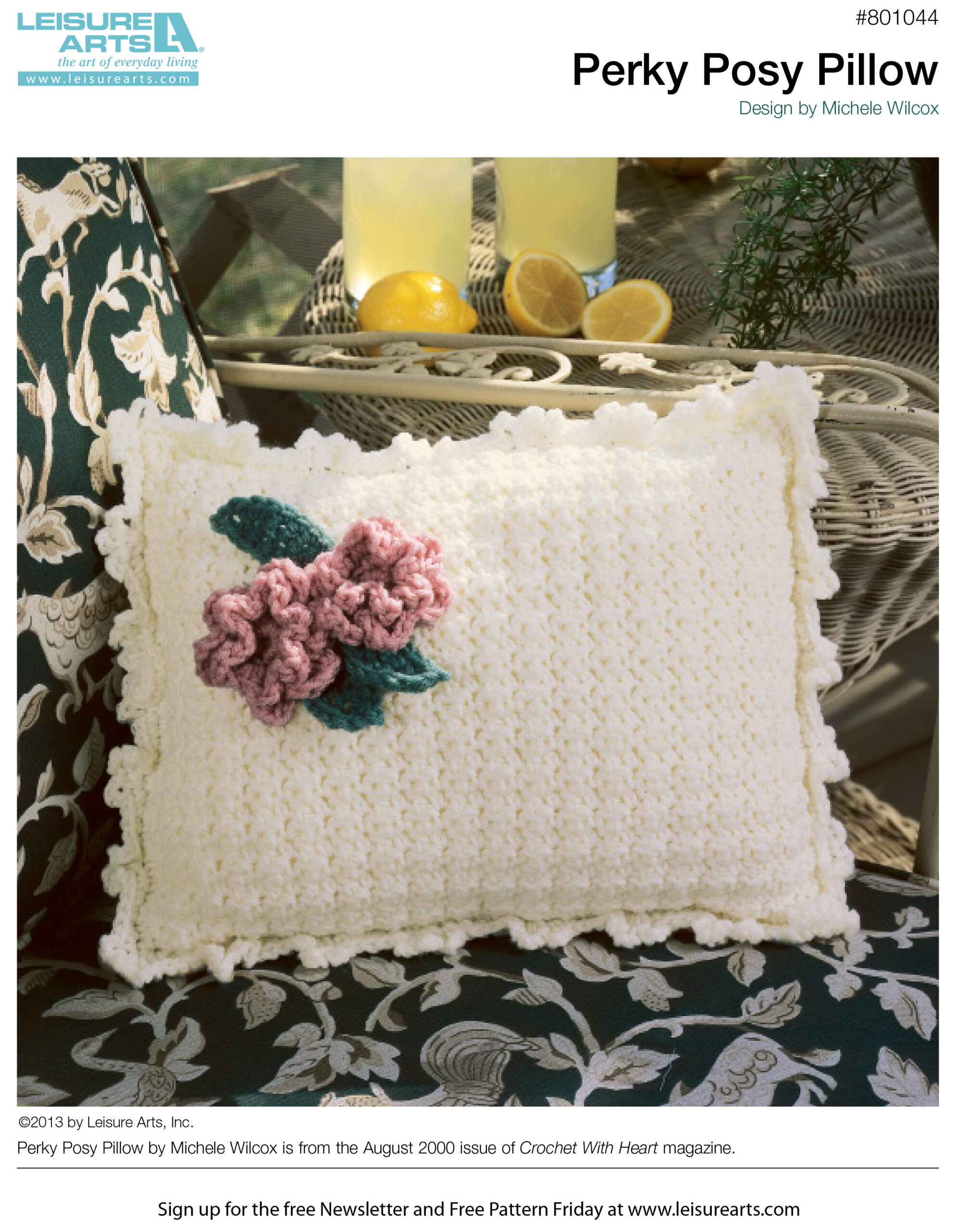 Leisure Arts Perky Posy Pillow Crochet ePattern