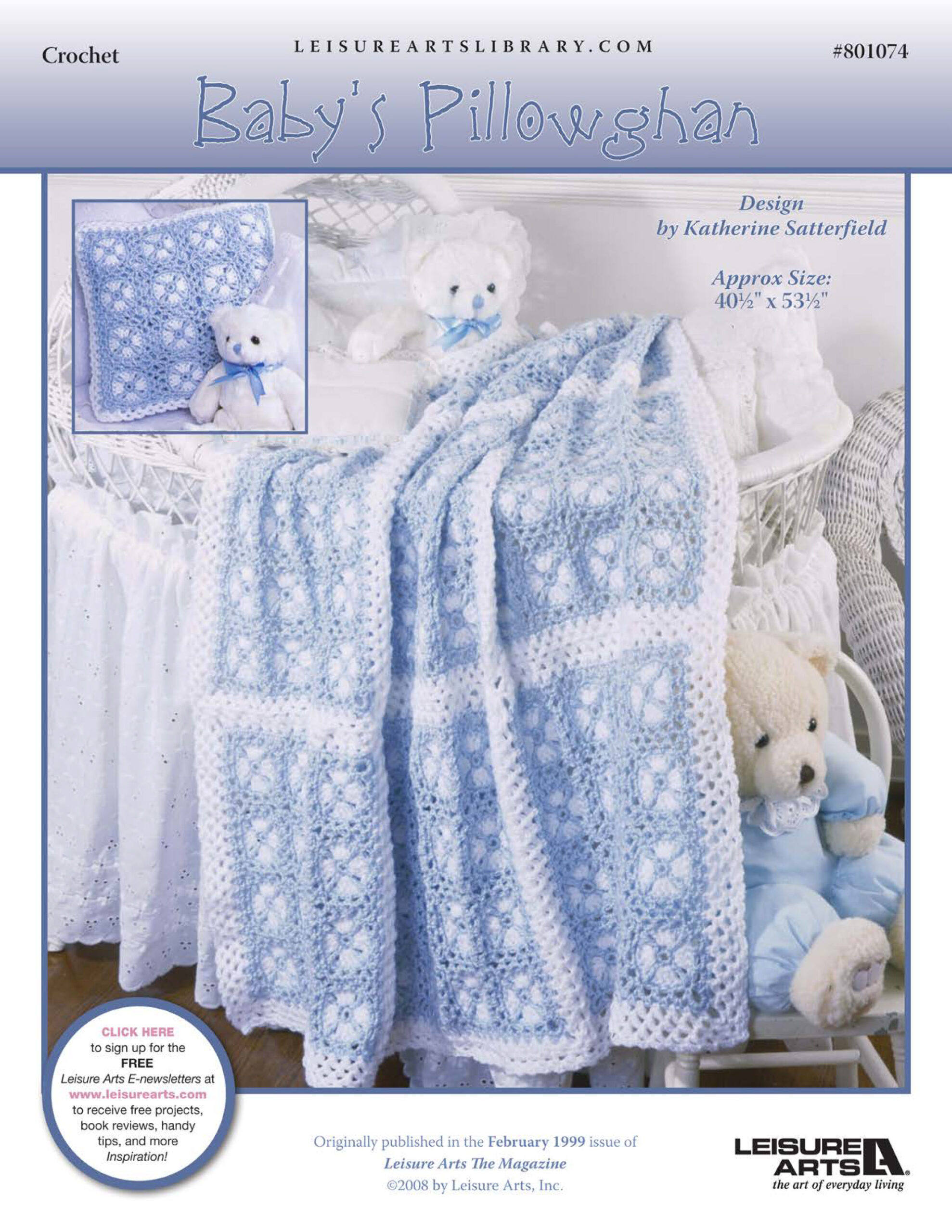 Leisure Arts Babys Pillowghan Crochet ePattern