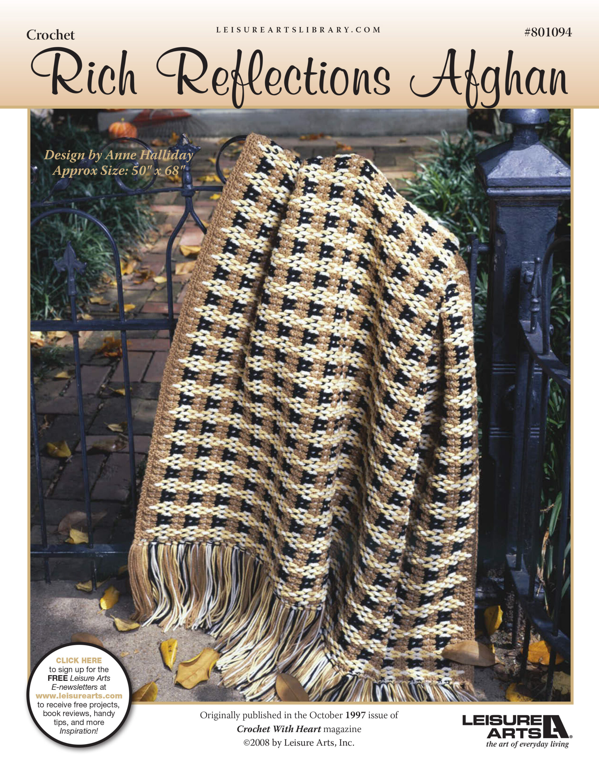 Leisure Arts Crochet with Heart Rich Reflections Afghan ePattern