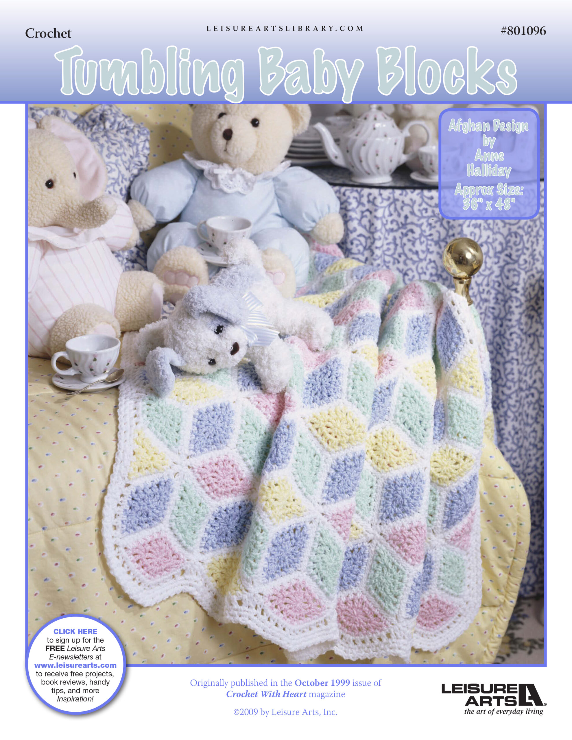 Leisure Arts Tumbling Baby Blocks Afghan Crochet ePattern