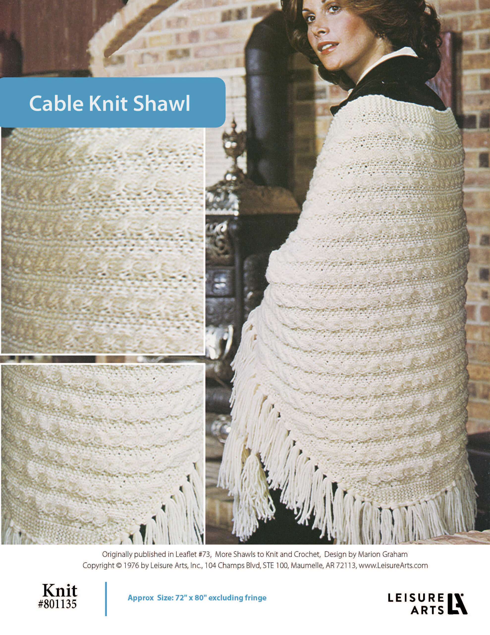 Leisure Arts More Shawls To Knit Crochet Cable Knit Shawl ePattern