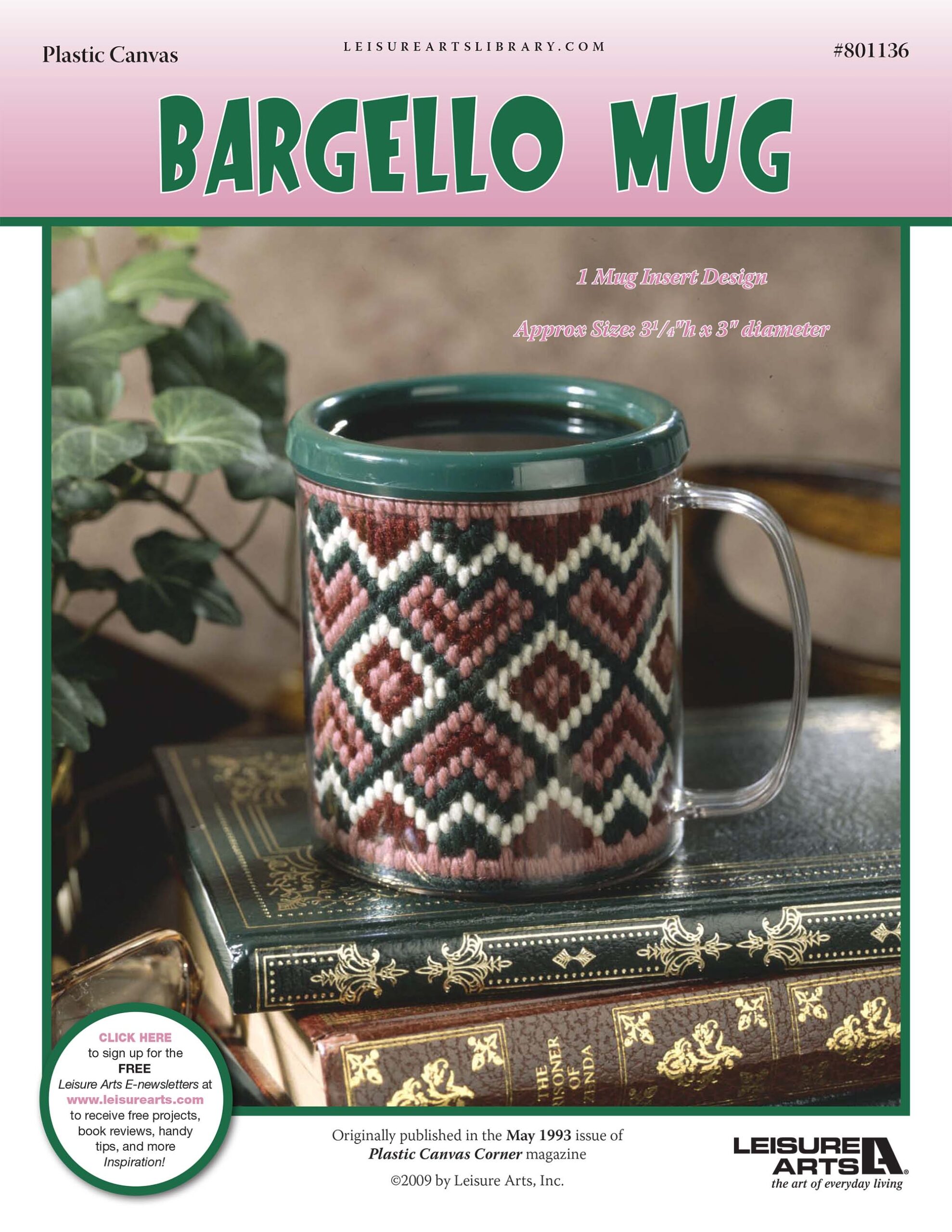 Leisure Arts Bargello Mug Plastic Canvas ePattern