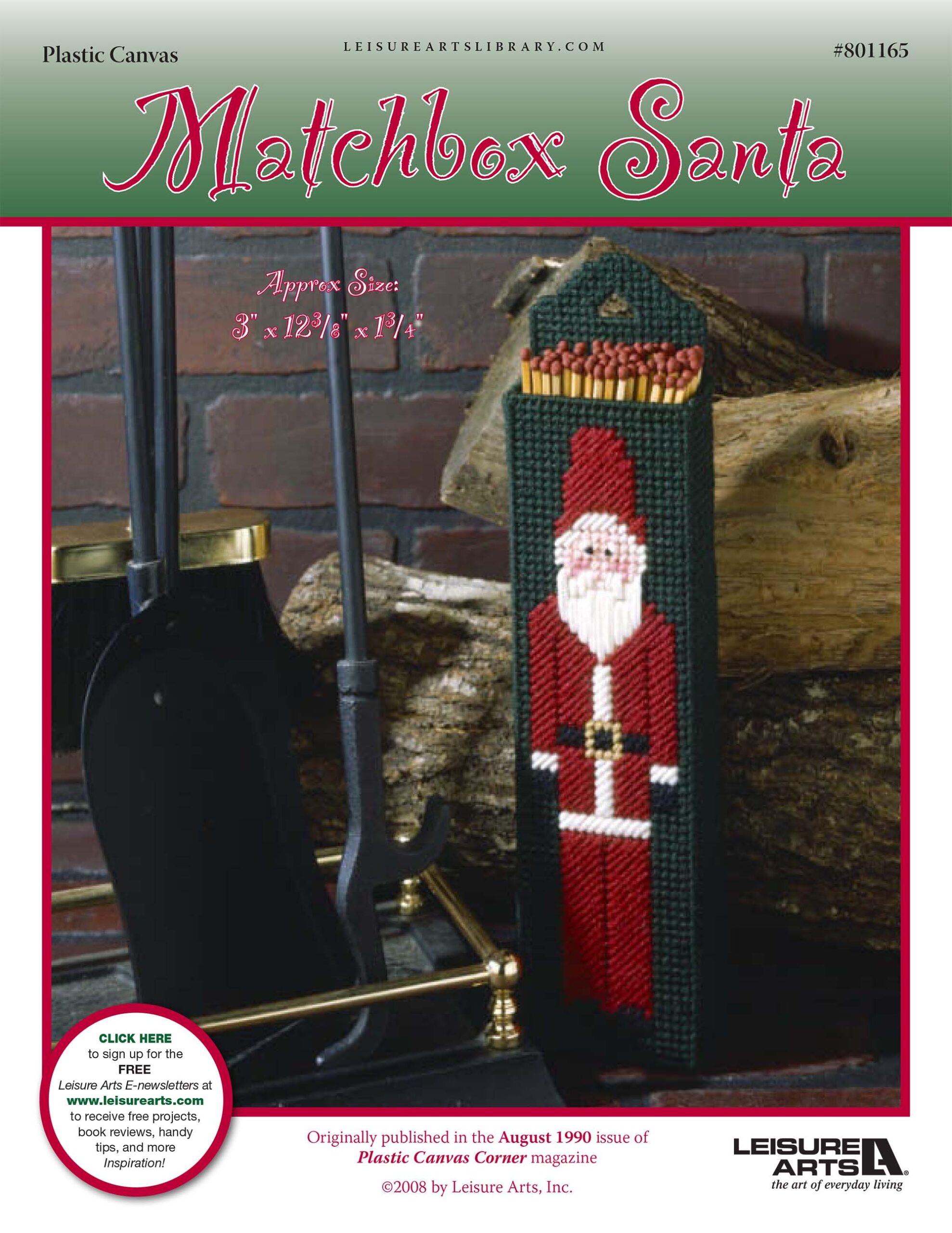 Leisure Arts Matchbox Santa Plastic Canvas ePattern
