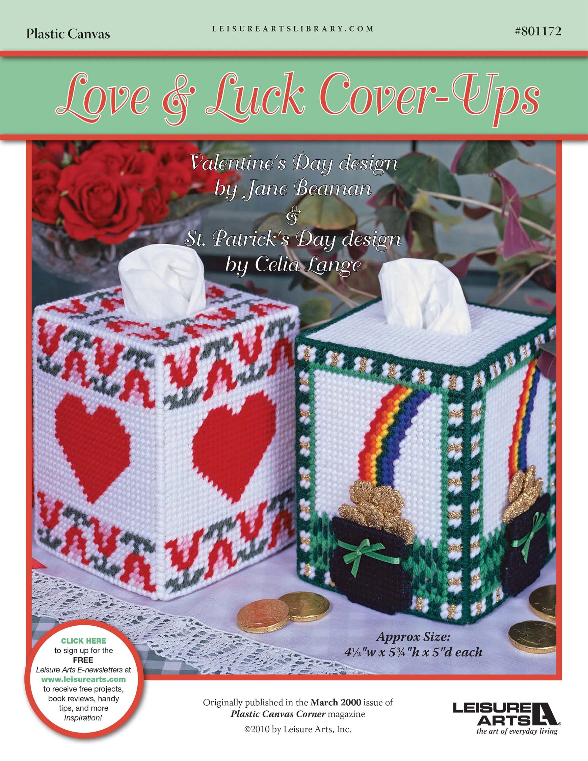 Leisure Arts For Love Luck CoverUps Plastic Canvas ePattern