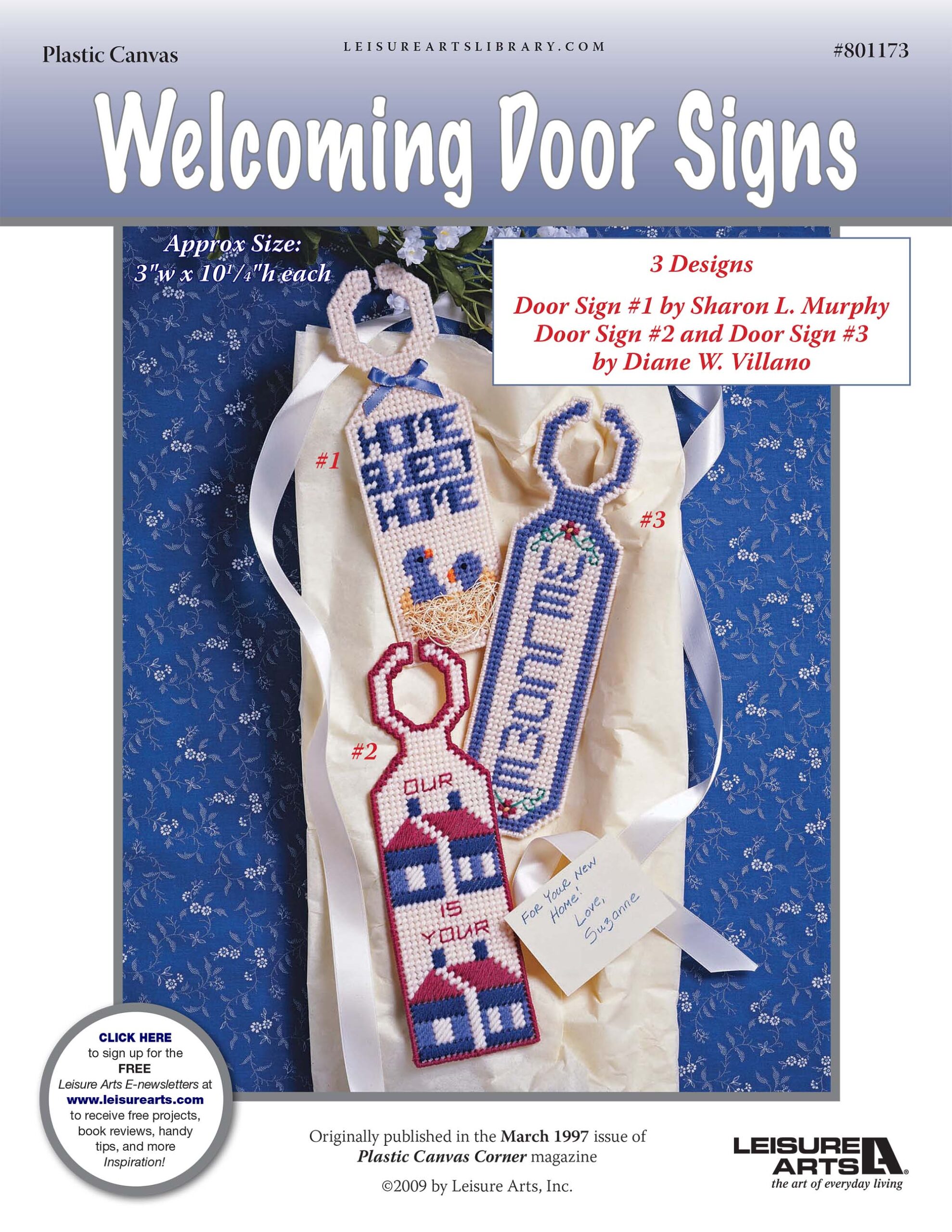 Leisure Arts Welcoming Door Signs Plastic Canvas ePattern