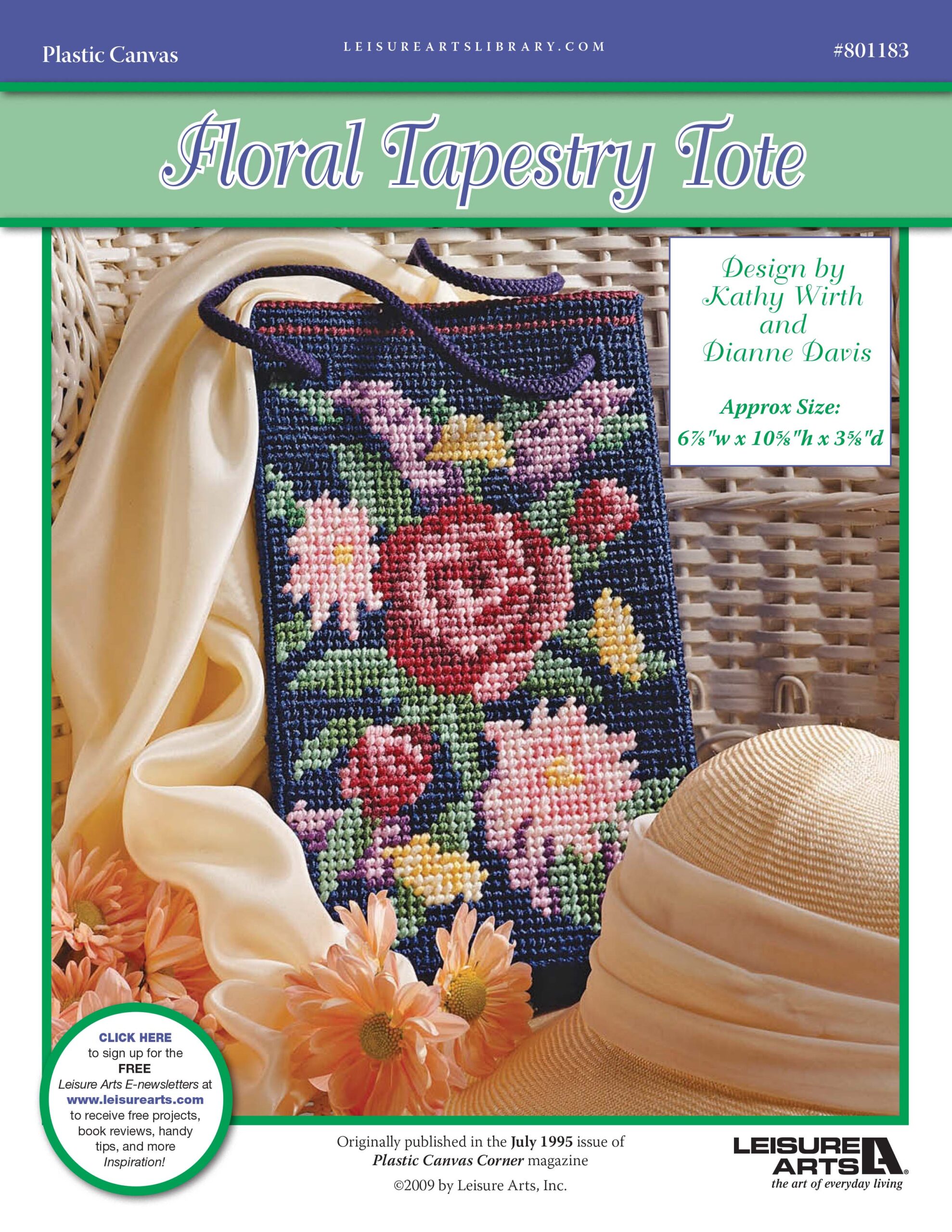 Leisure Arts Floral Tapestry Tote Plastic Canvas ePattern