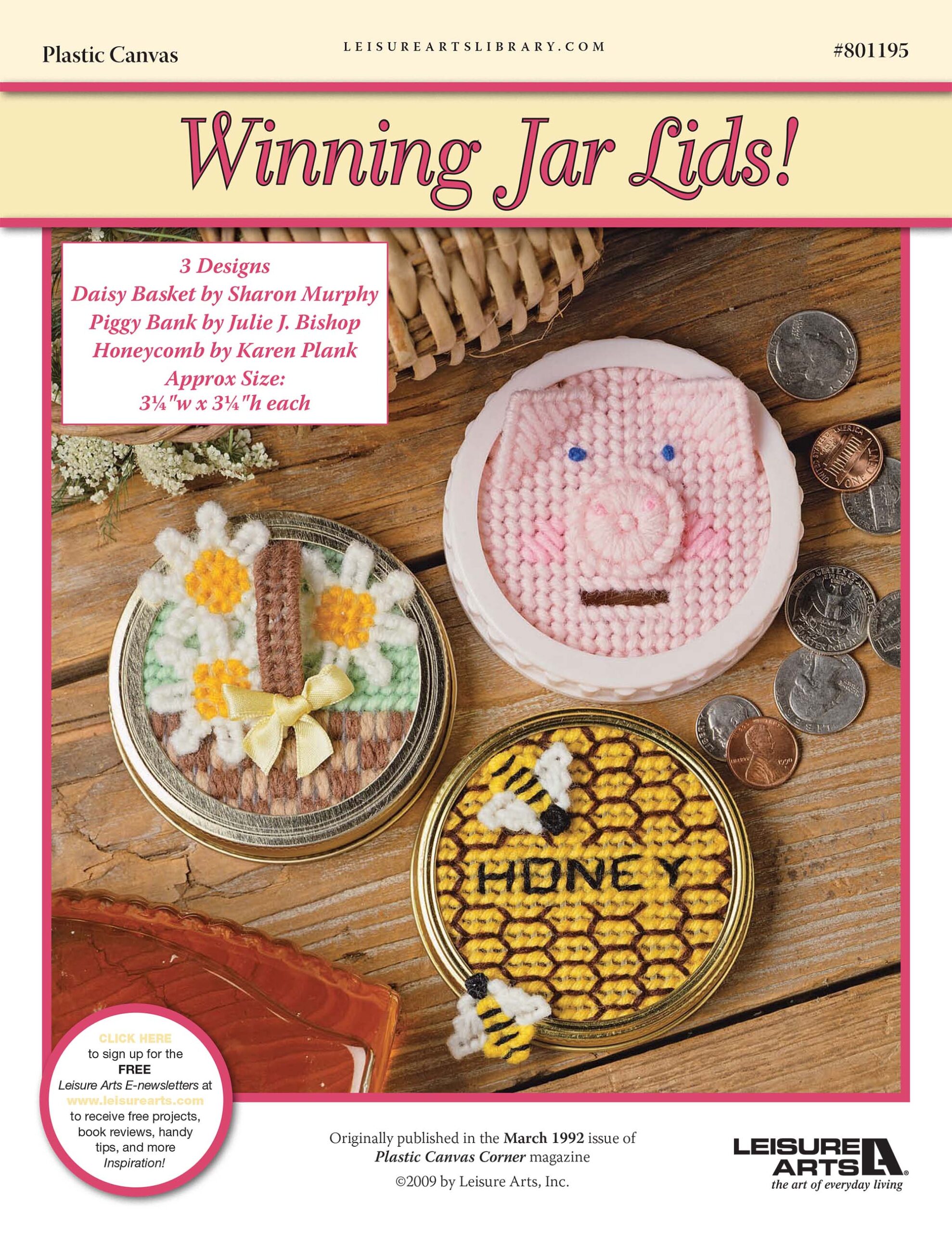Leisure Arts Winning Jar Lids Plastic Canvas ePattern