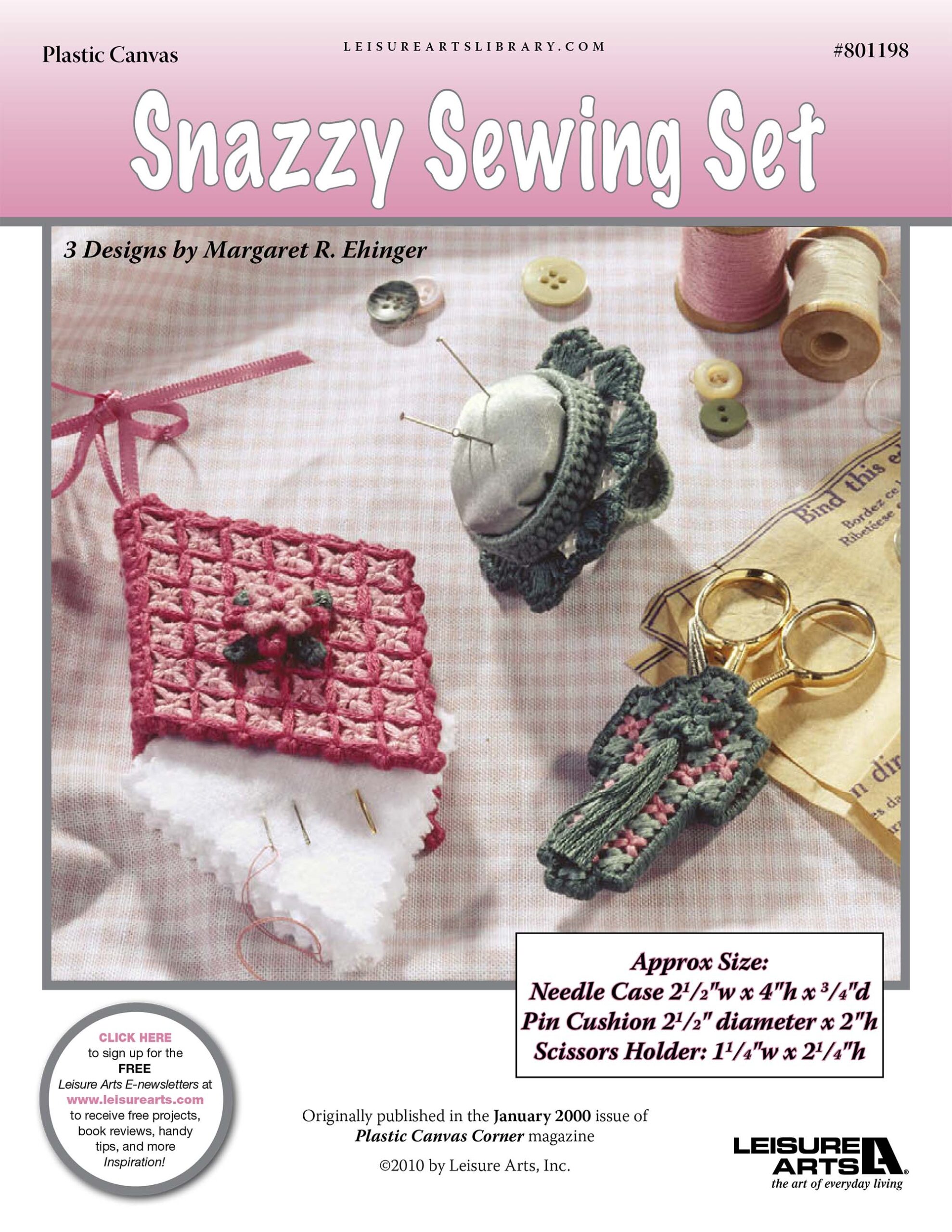 Leisure Arts Snazzy Sewing Set Plastic Canvas ePattern