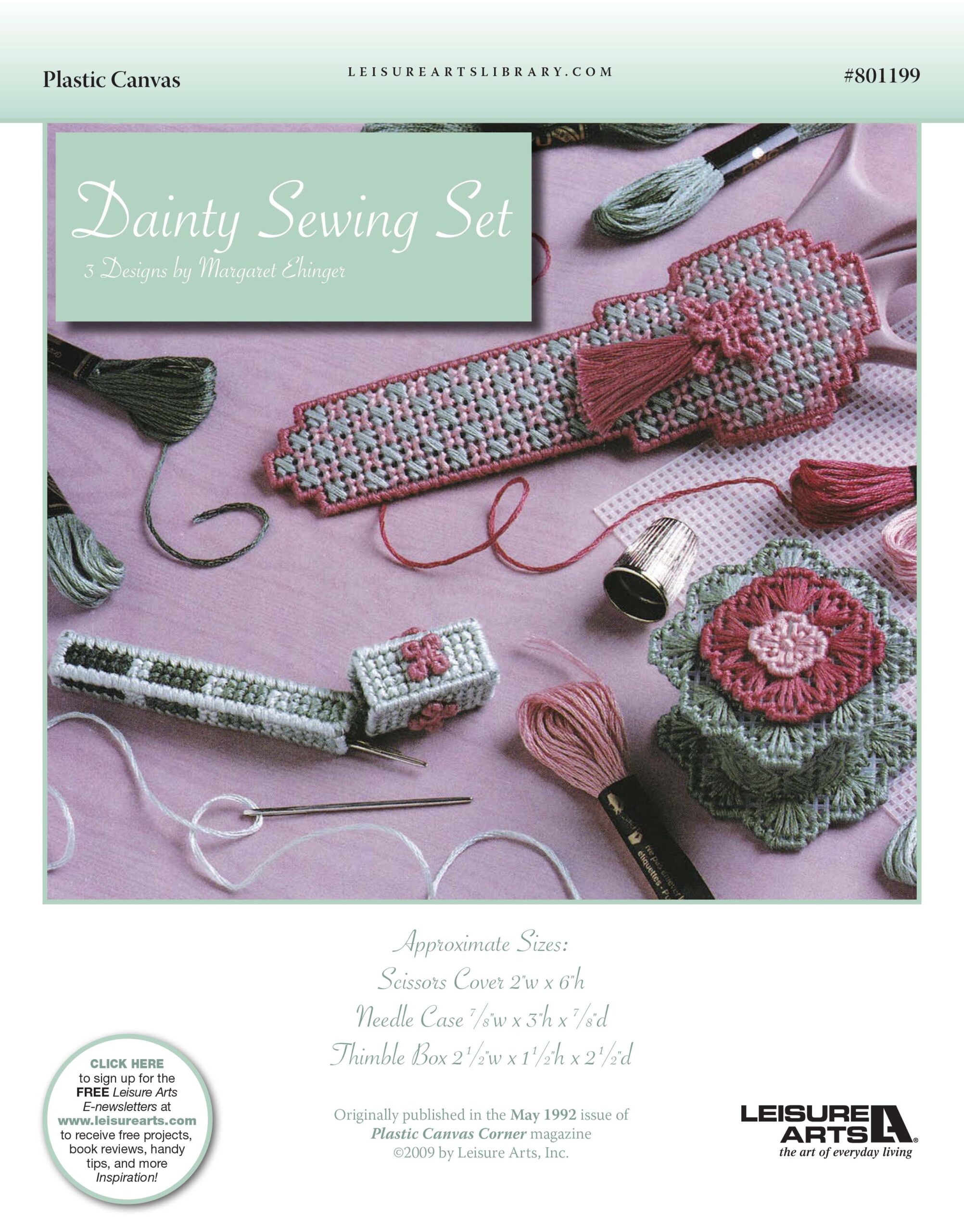 Leisure Arts Dainty Sewing Set Plastic Canvas ePattern