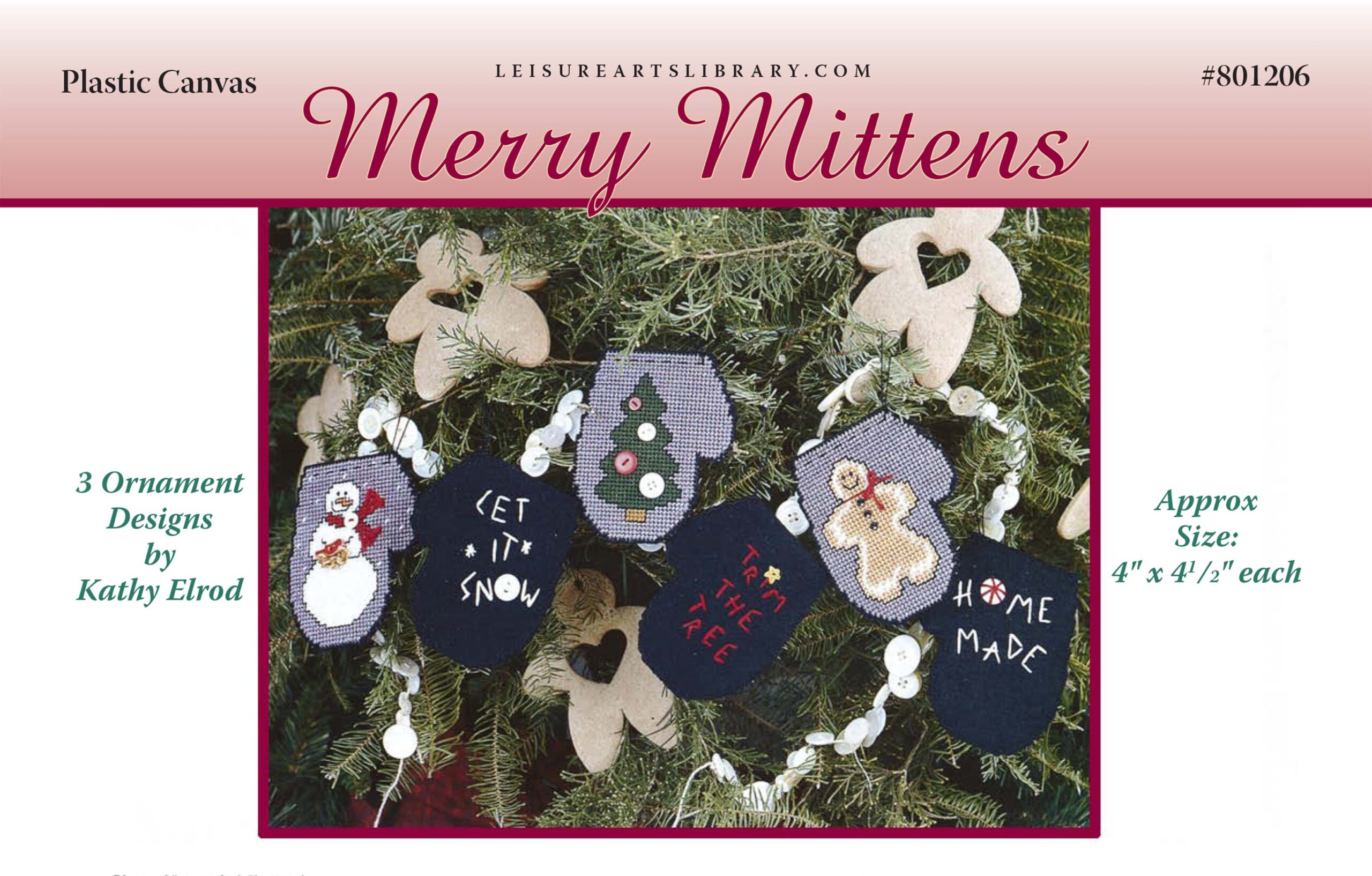 Leisure Arts Merry Mitten Ornaments Plastic Canvas ePattern