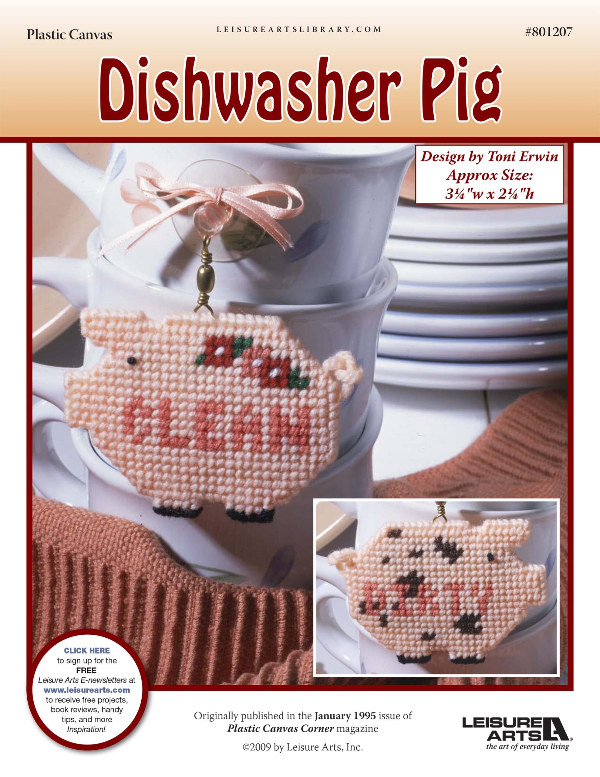 Leisure Arts Dishwasher Pig Plastic Canvas ePattern