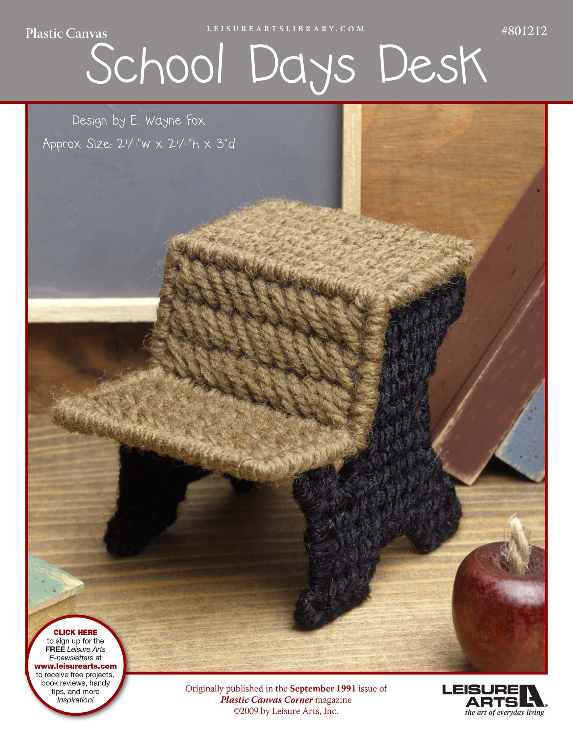 Leisure Arts School Days Desk Plastic Canvas ePattern